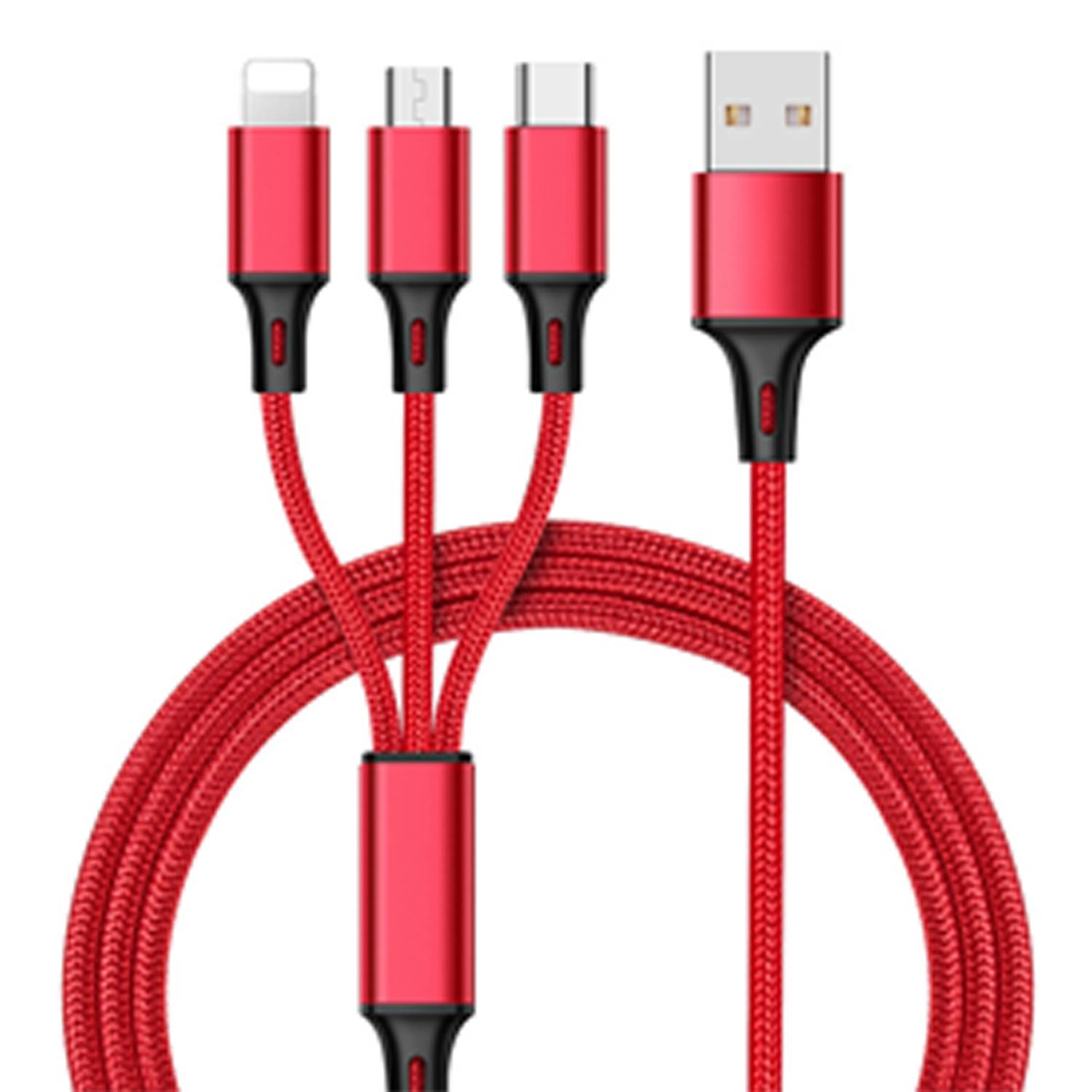 3 in 1 Nylon Braided Universal Charging Cable 2