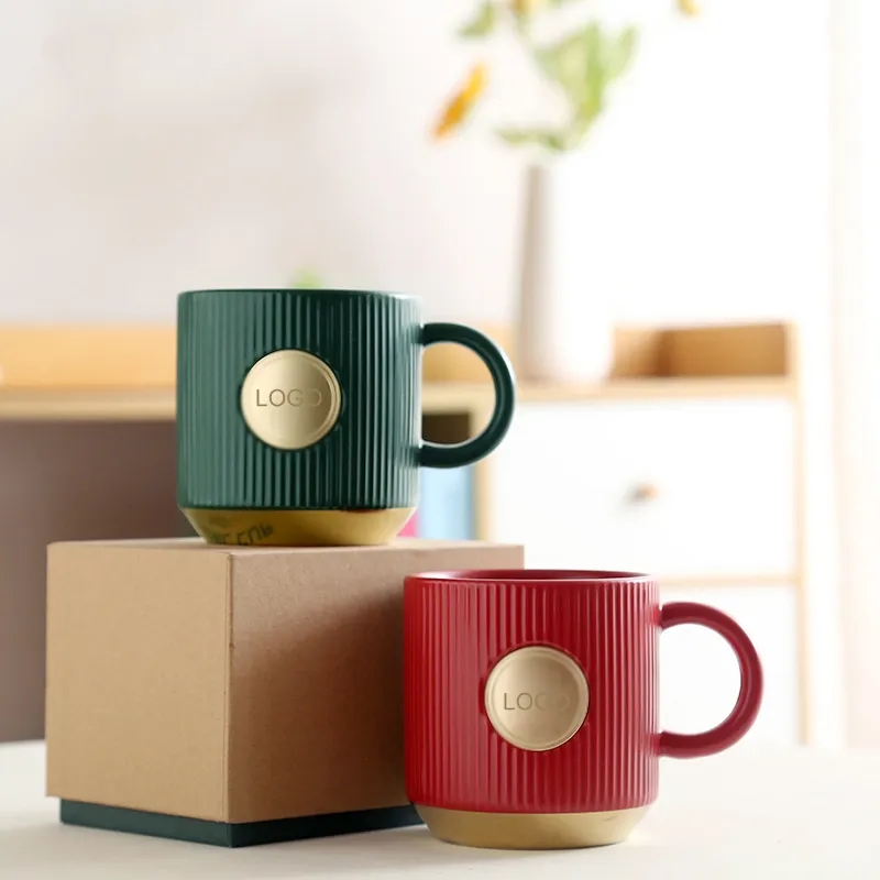 Porcelain Coffee Mugs with Copper Brand Logo 3