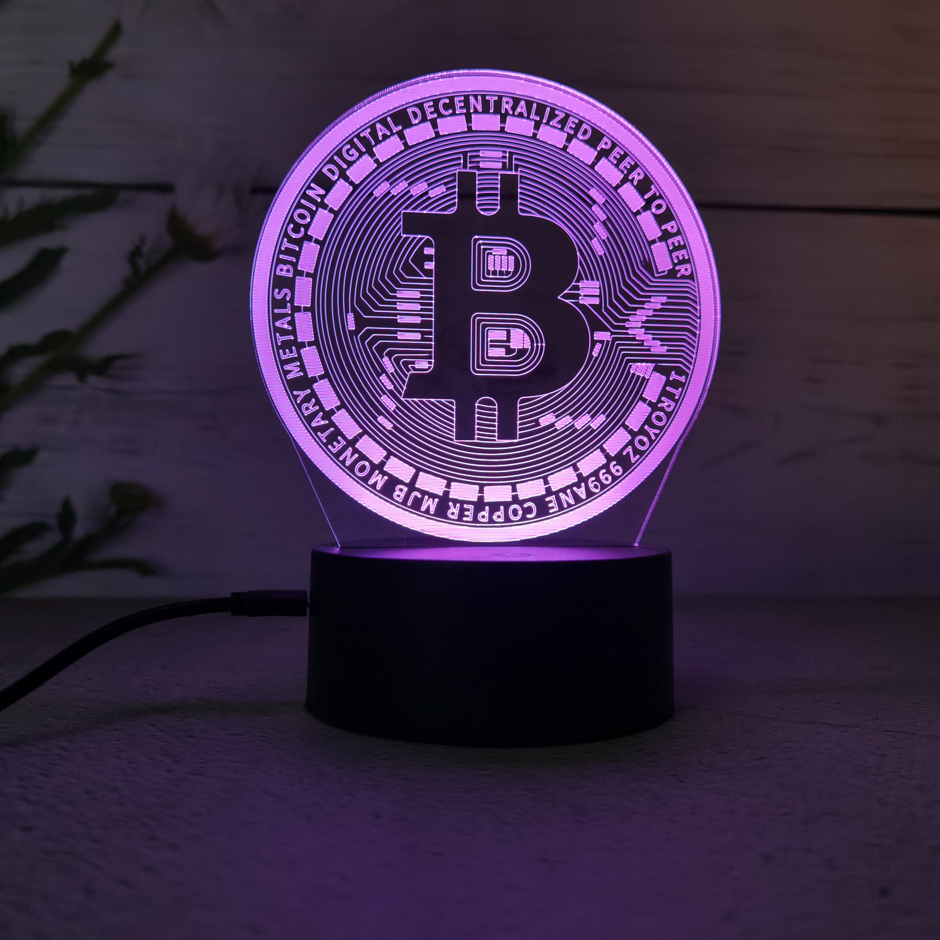 Bitcoin 3D 7 Color Touch Custom LED Table Lamp 11