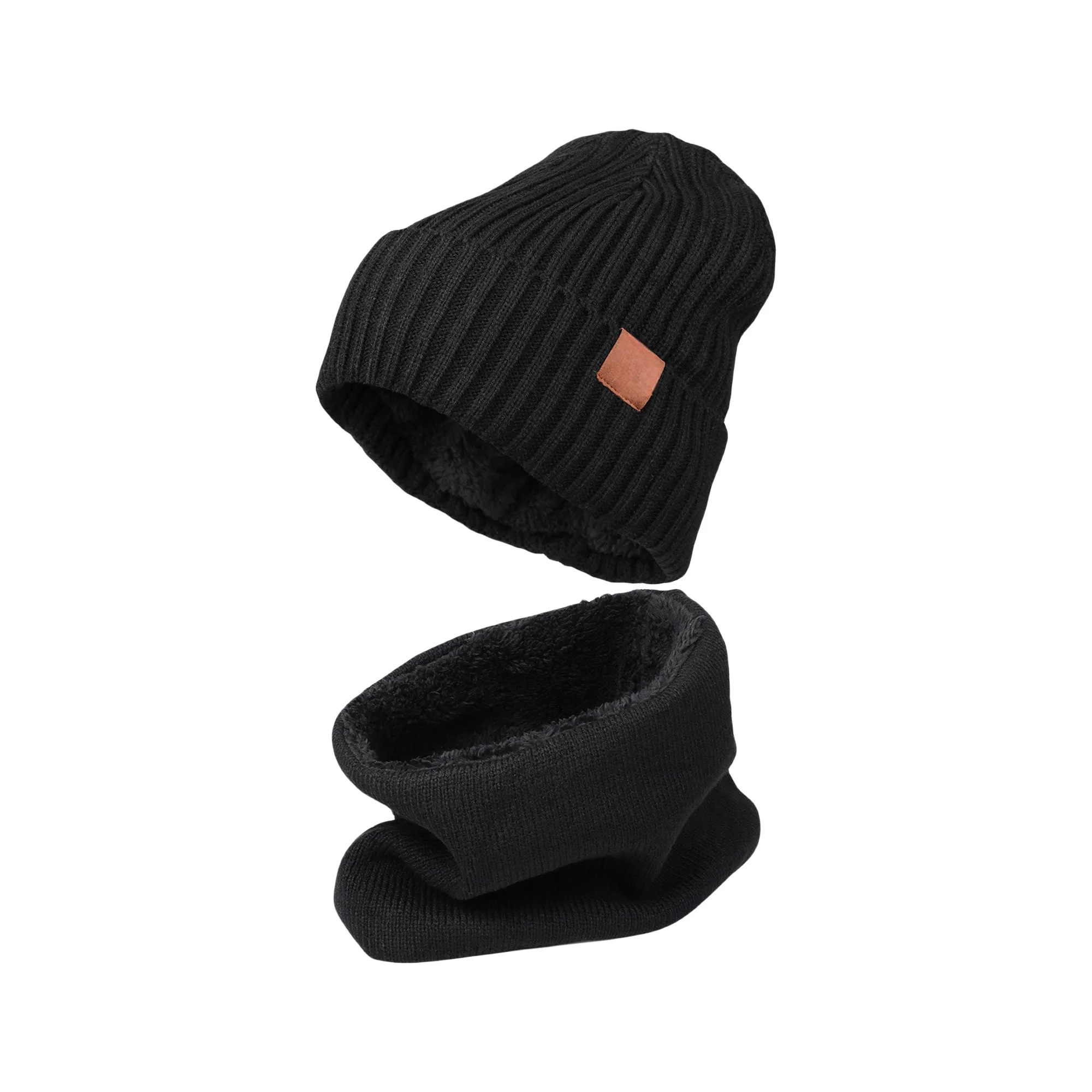 Premium Quality Men's Knit Hat Two-Piece Set Comfortable 5