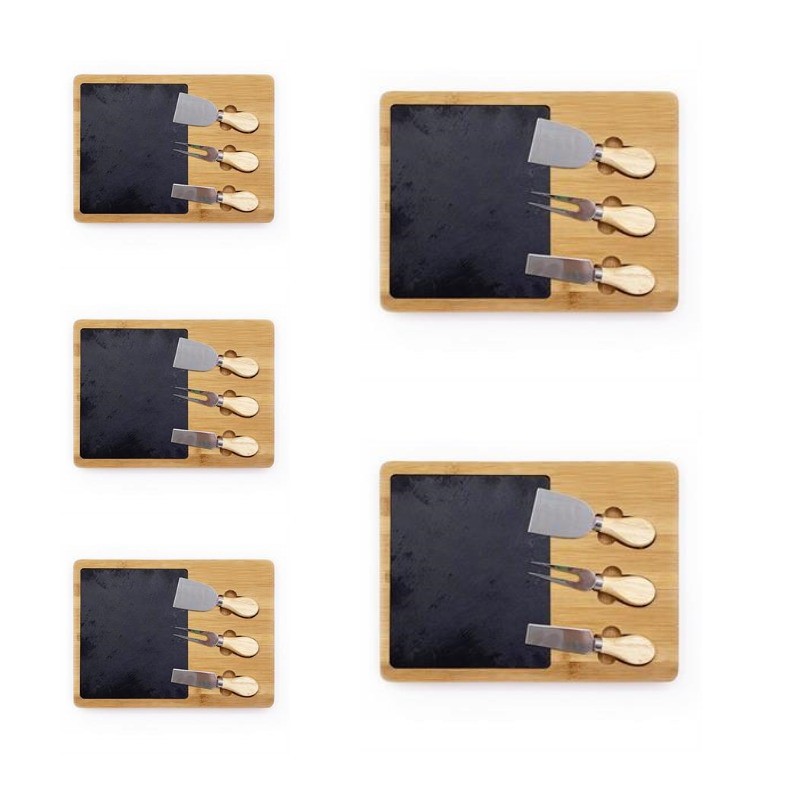 
Bamboo/slate Cheese Board And Tool Set