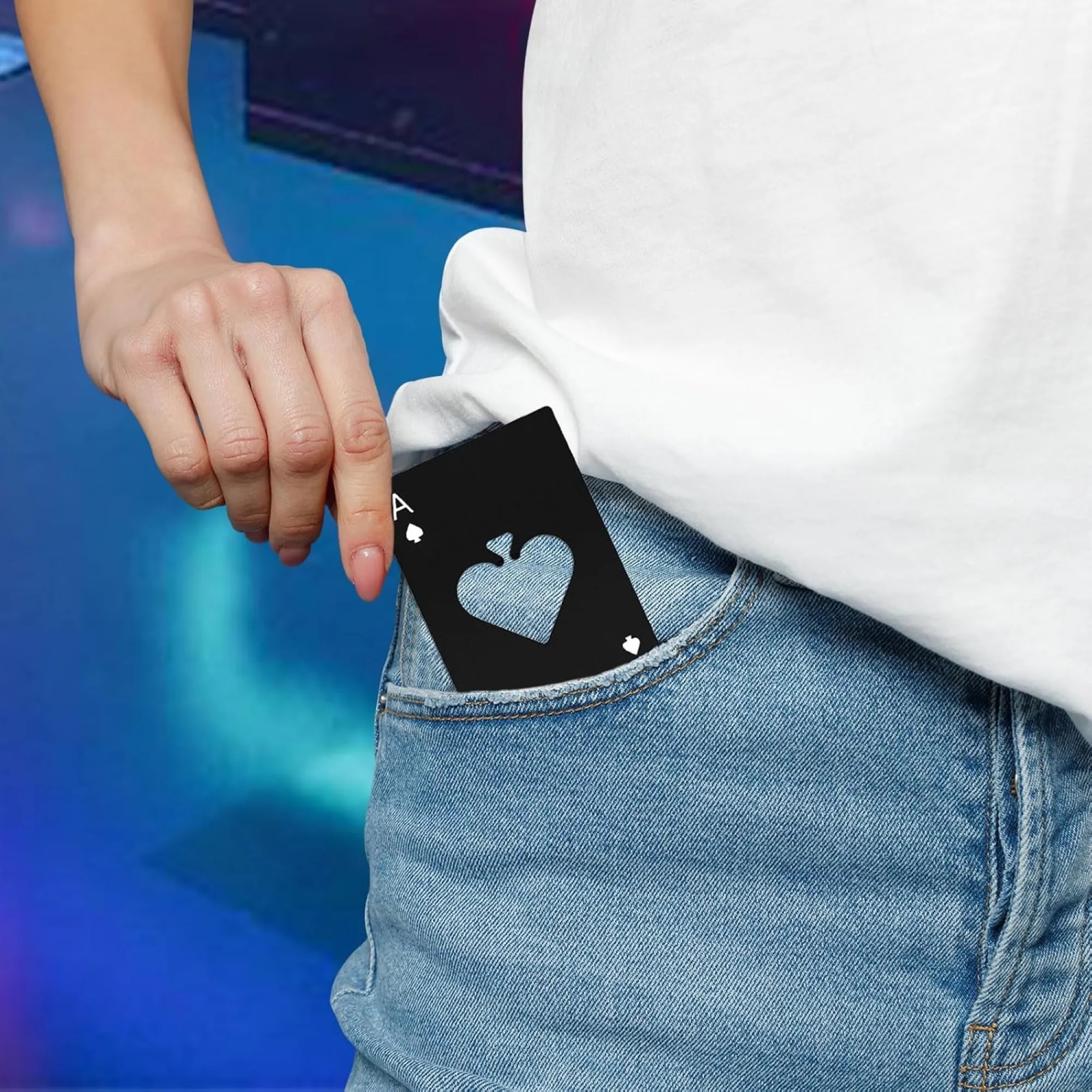 Spade A Playing Card Shaped Stainless Steel Bottle Opener 3
