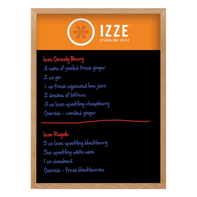 Wall Oak Frame Wet-Erase Board 36"w x 48"h