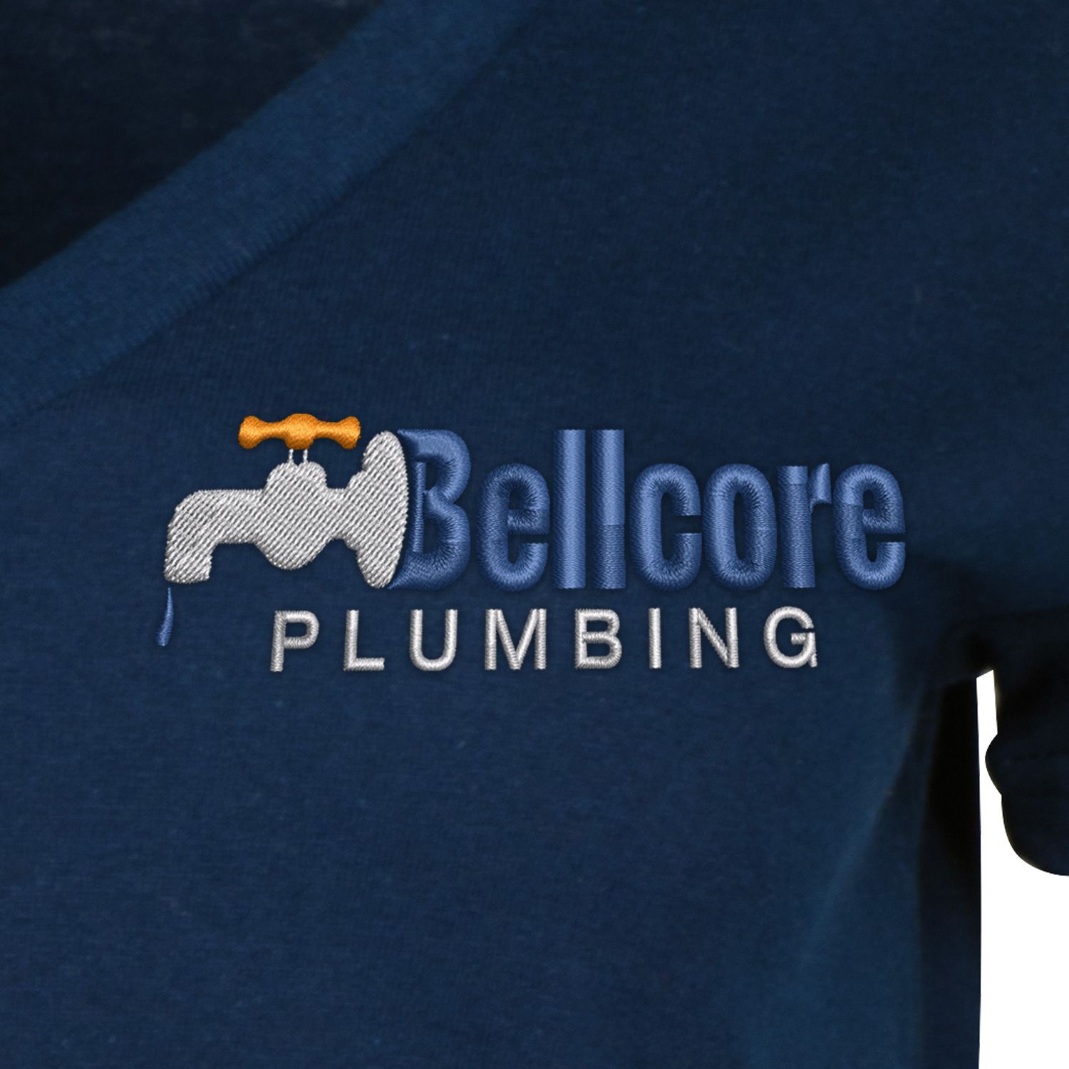 LADIES V-NECK T-SHIRT EMBROIDERED