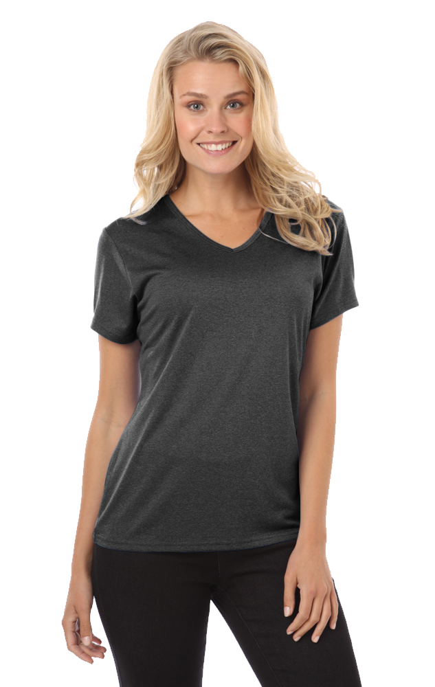 Ladies' Heathered V-Neck Tee 10