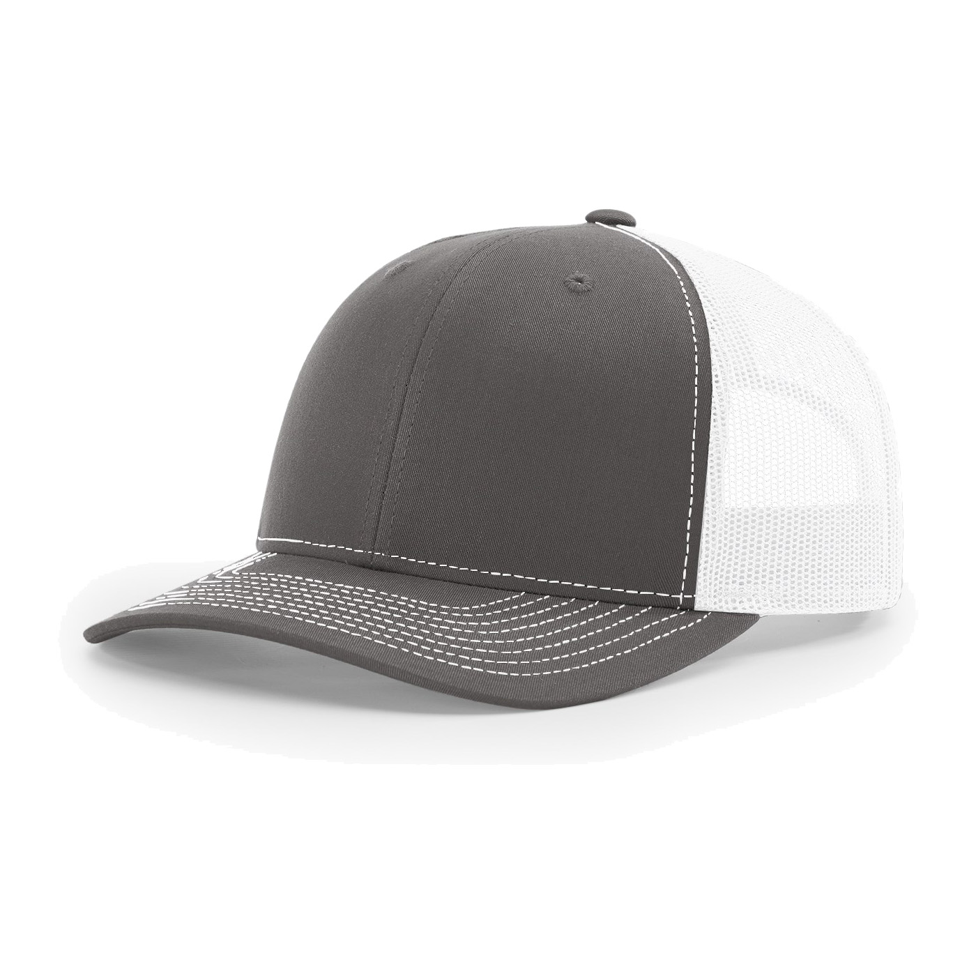 Richardson 112 6-Panel Snapback Trucker Hat w/Leatherette Adhesive Patches or Embroidery 118