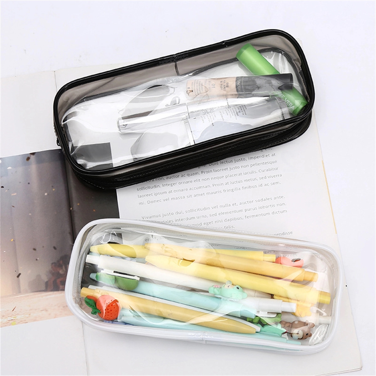 Clear Zipper Pen Pencil Case 2