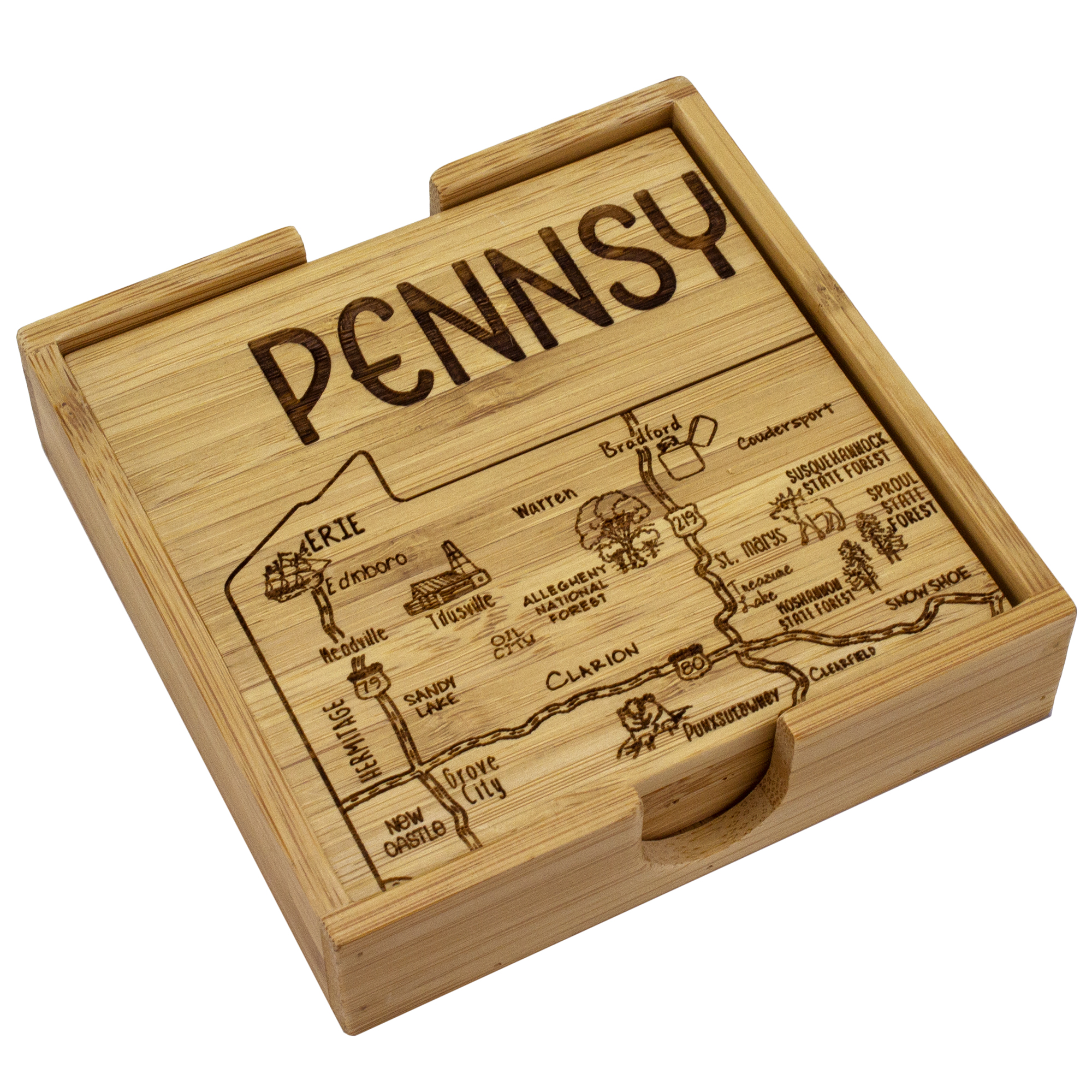 Pennsylvania Puzzle Coaster Set 3