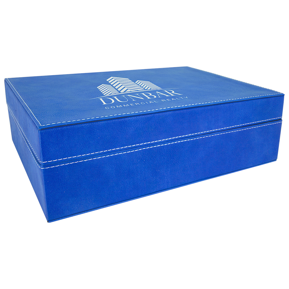 12 1/4" x 8 1/4" Blue/Silver Leatherette Premium Gift Box
