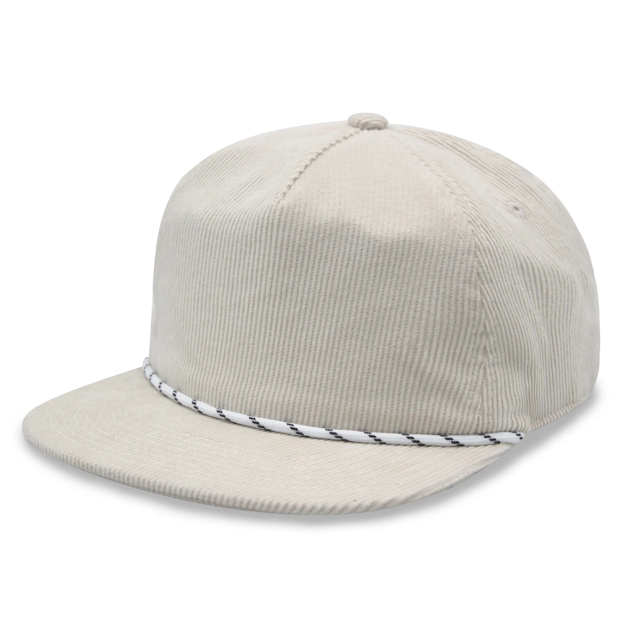 Corduroy Low Profile 5 Panel Unstructured Flat Bill Snapback