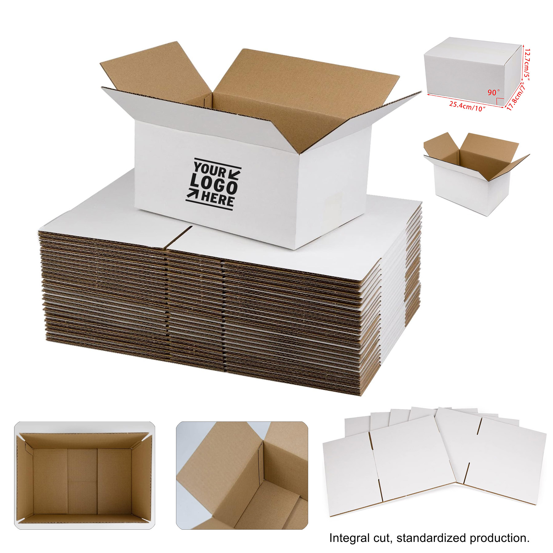 Bussiness 10x7x5 Inches Corrugated Cardboard Packing Shipping Crush Resistant Box