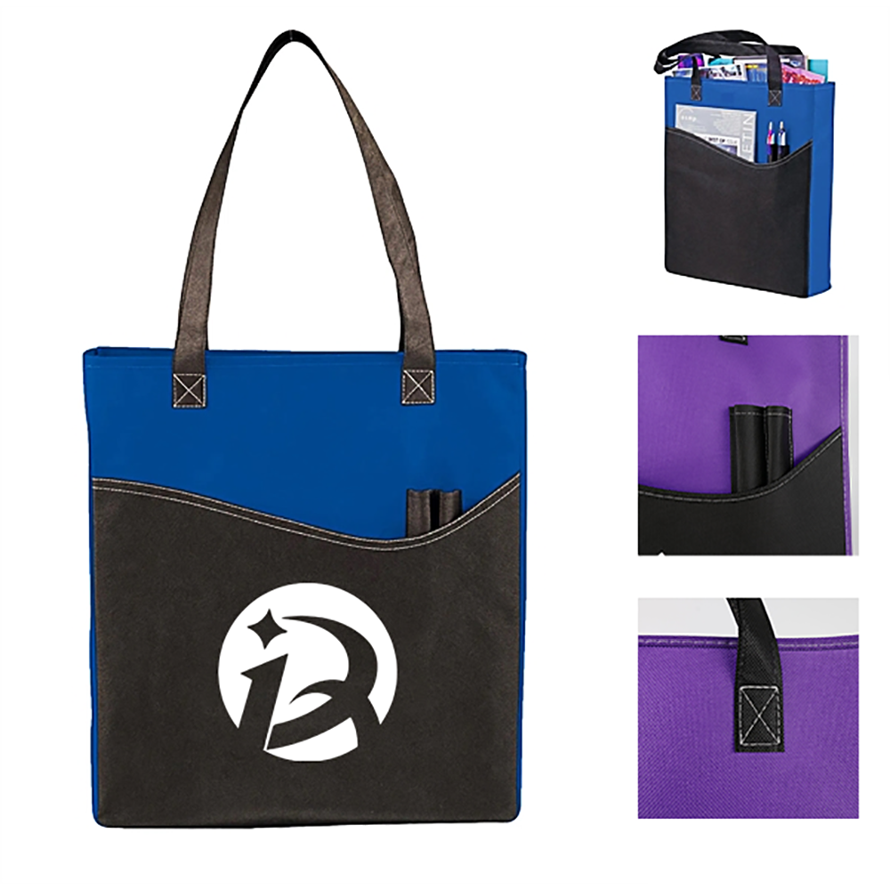Promo Rivers Pocket Non-Woven Convention Tote Bags 4