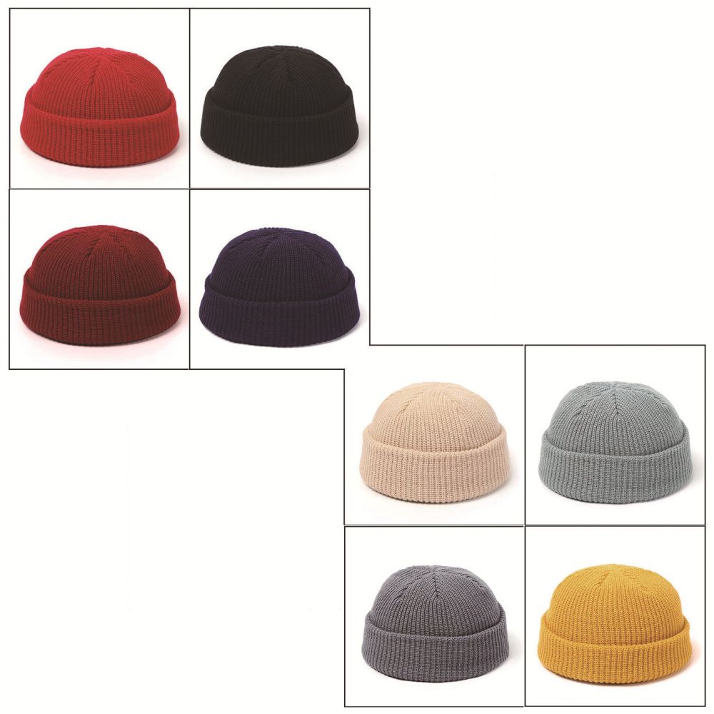 Acrylic Double-Layer Knit Hat With Cuff 2