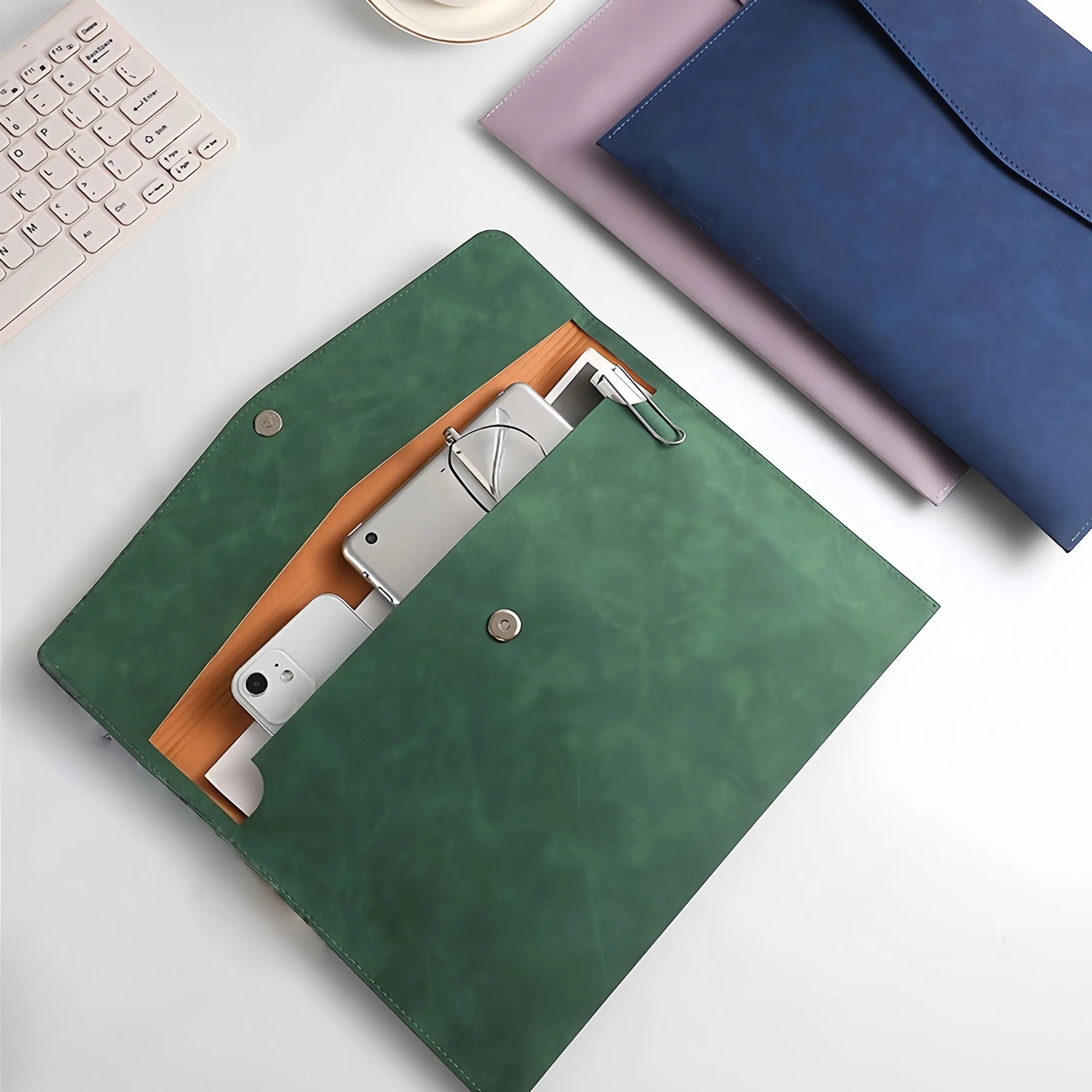 Premium Durable Magnetic Snap Waterproof PU File Folder 4