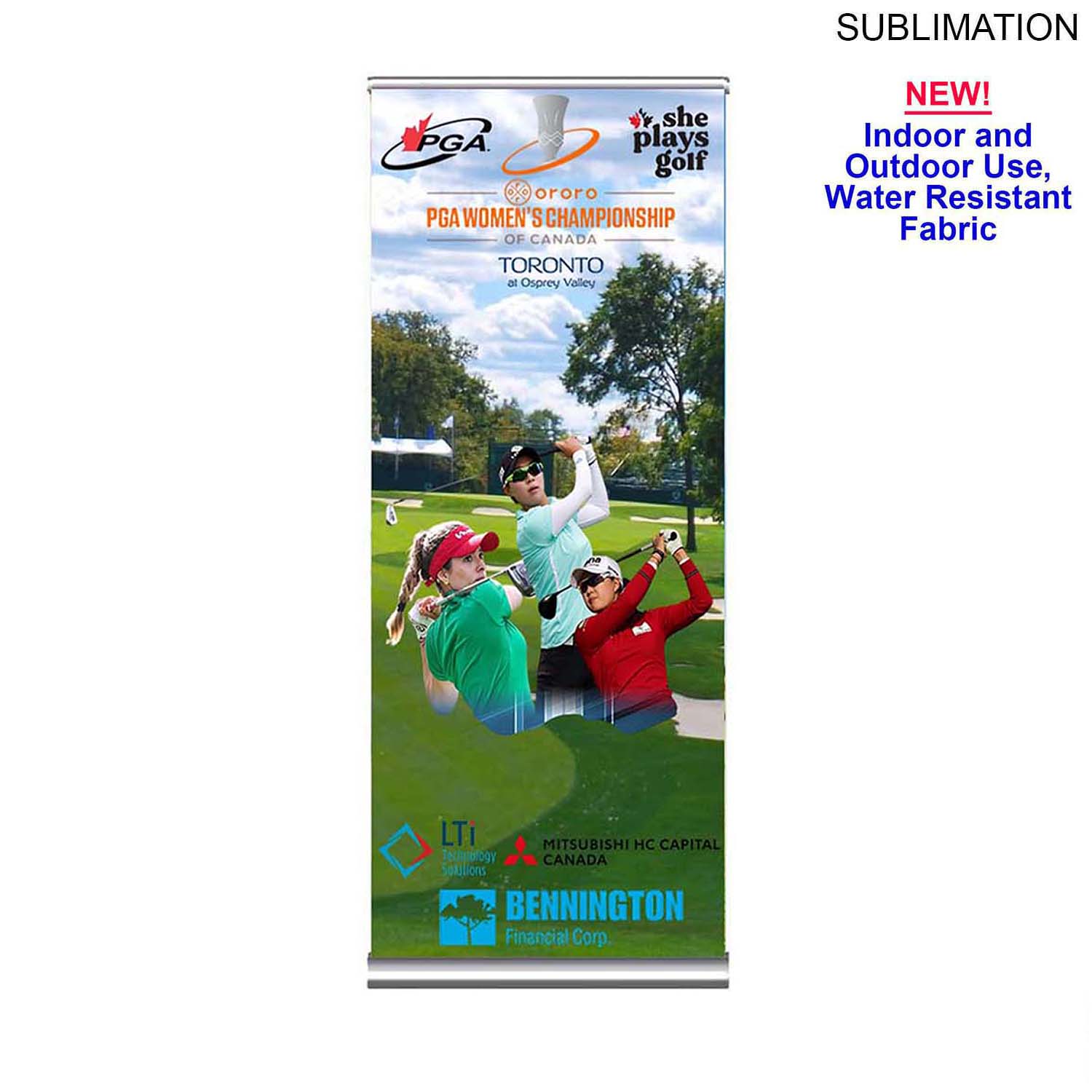 24Hr Express Ship - Outdoor Event Package 2, Deluxe pull up banner + Premium 6' box fit tablecloth 4