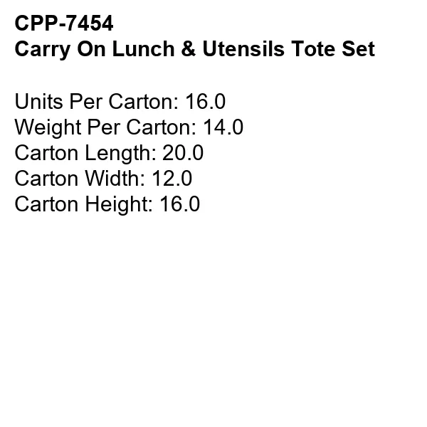 Carry On Lunch & Utensils Tote Set 4
