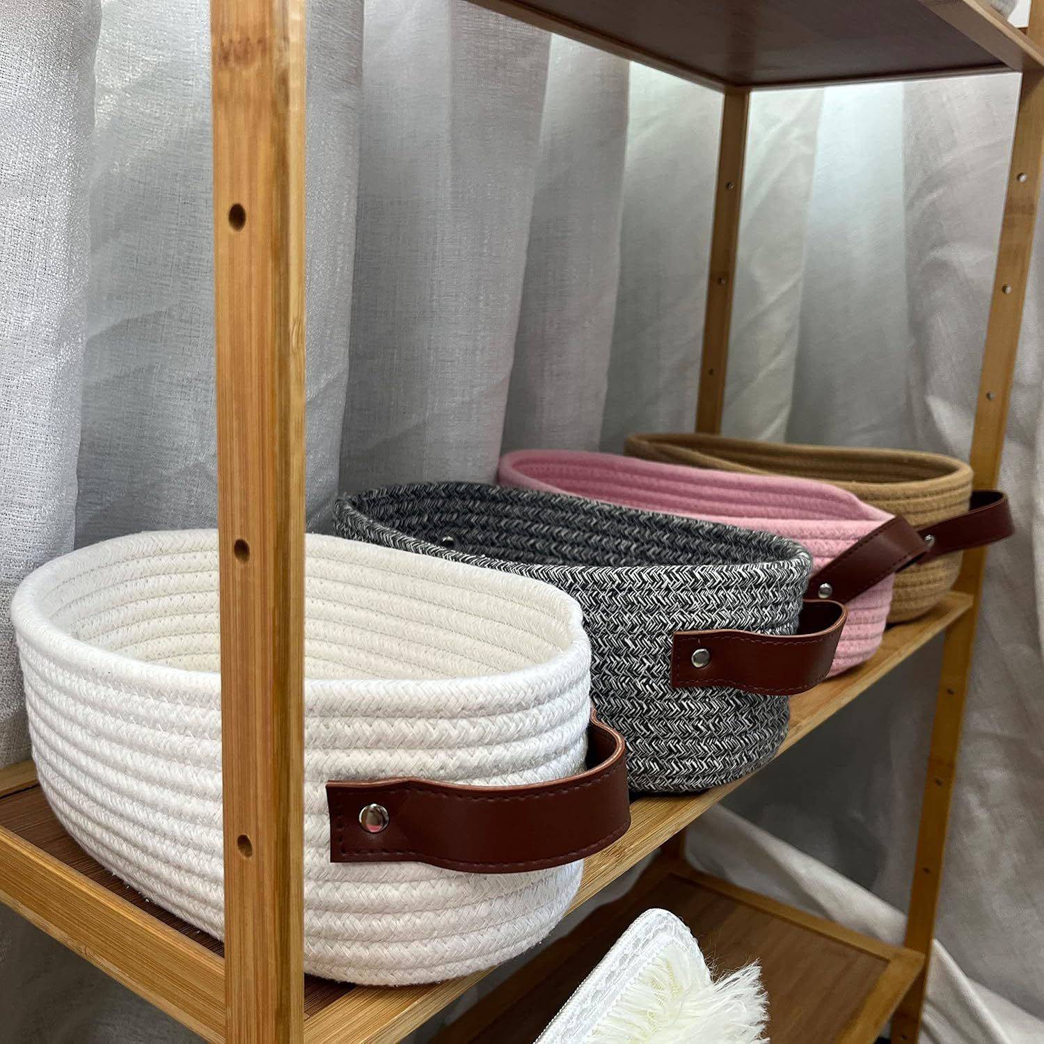 Large Capacity Durable Foldable Cotton Rope Storage Basket 6