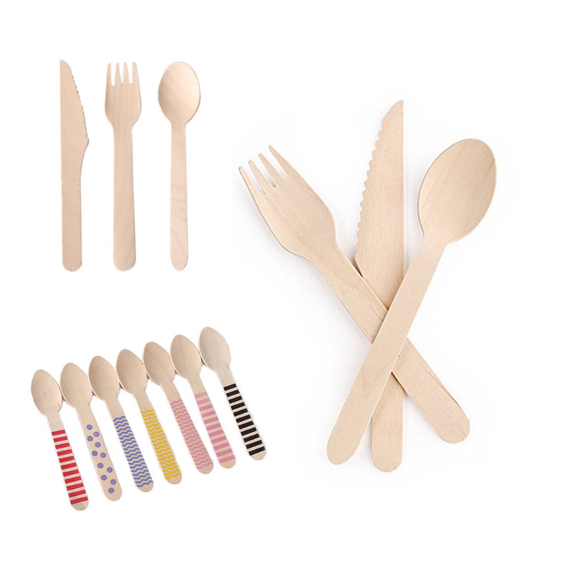 Custom Wooden Reusable Utensil Set 5