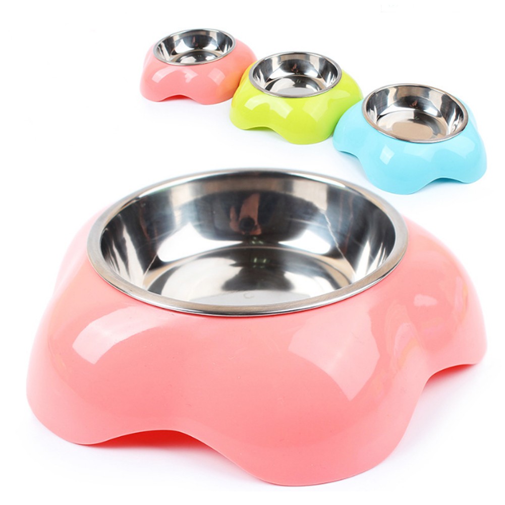 Flower Shape Pet Bowl With Stainless Steel Bowl 2