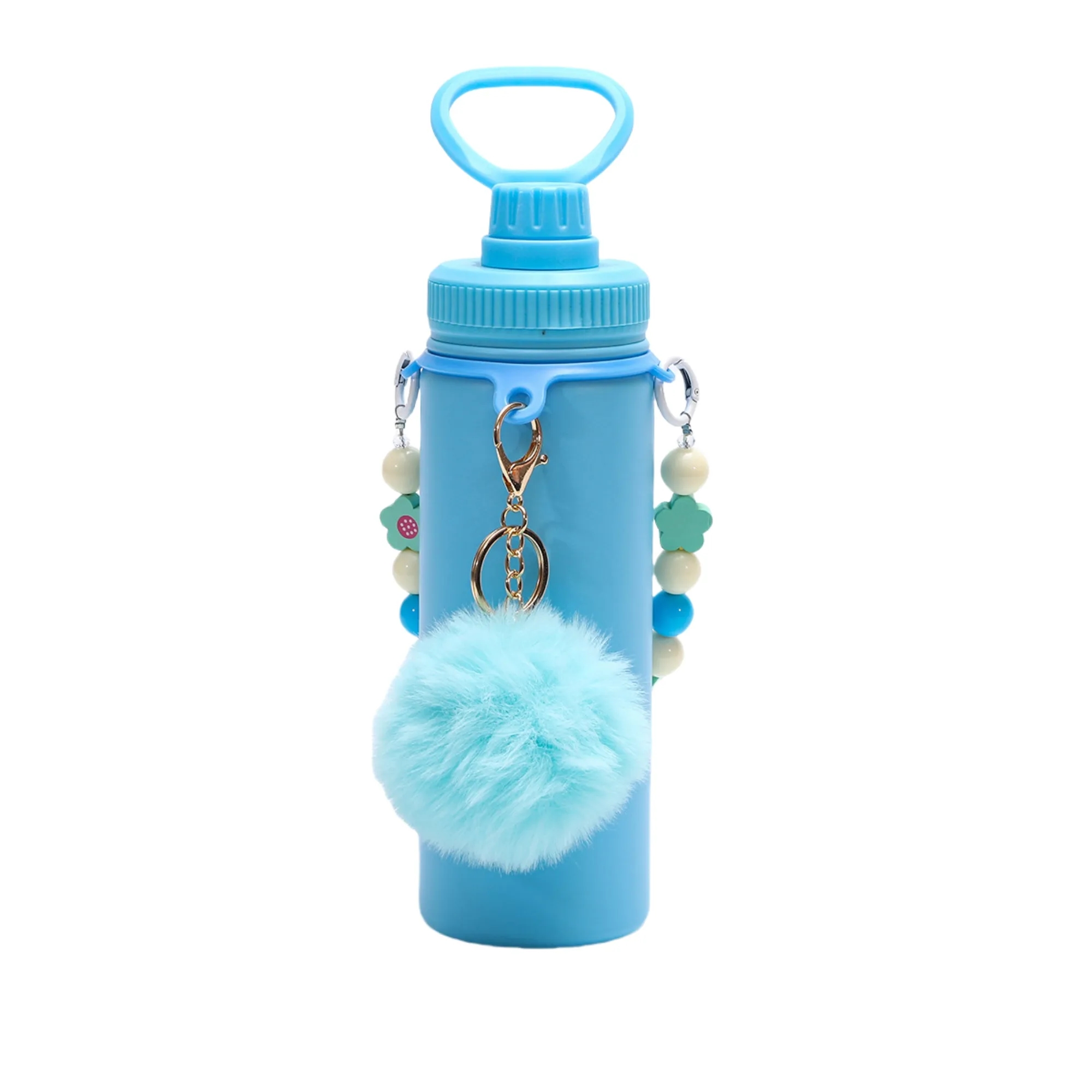 18oz Insulated Tumbler With Detachable Beaded & Pom Keychain 4