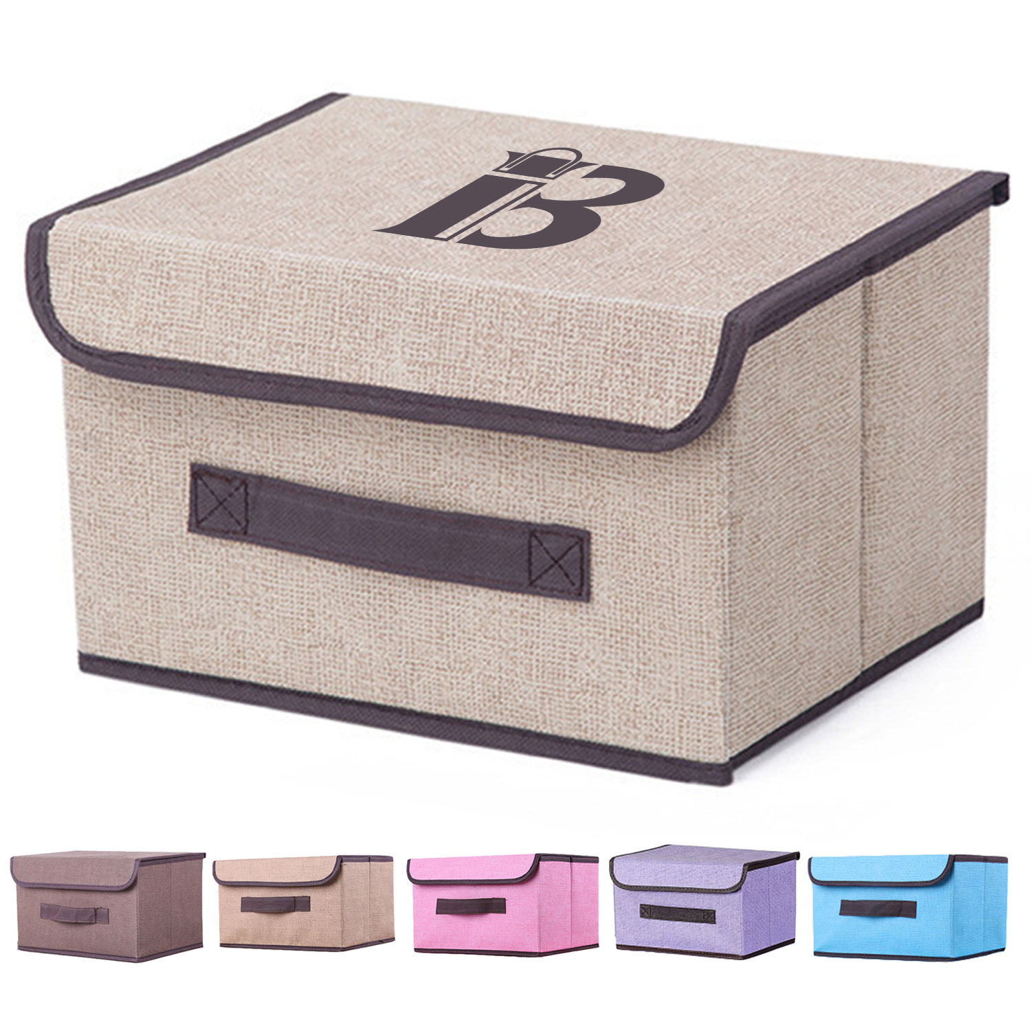 Linen Foldable Storage Box w/ Flip Lid 2