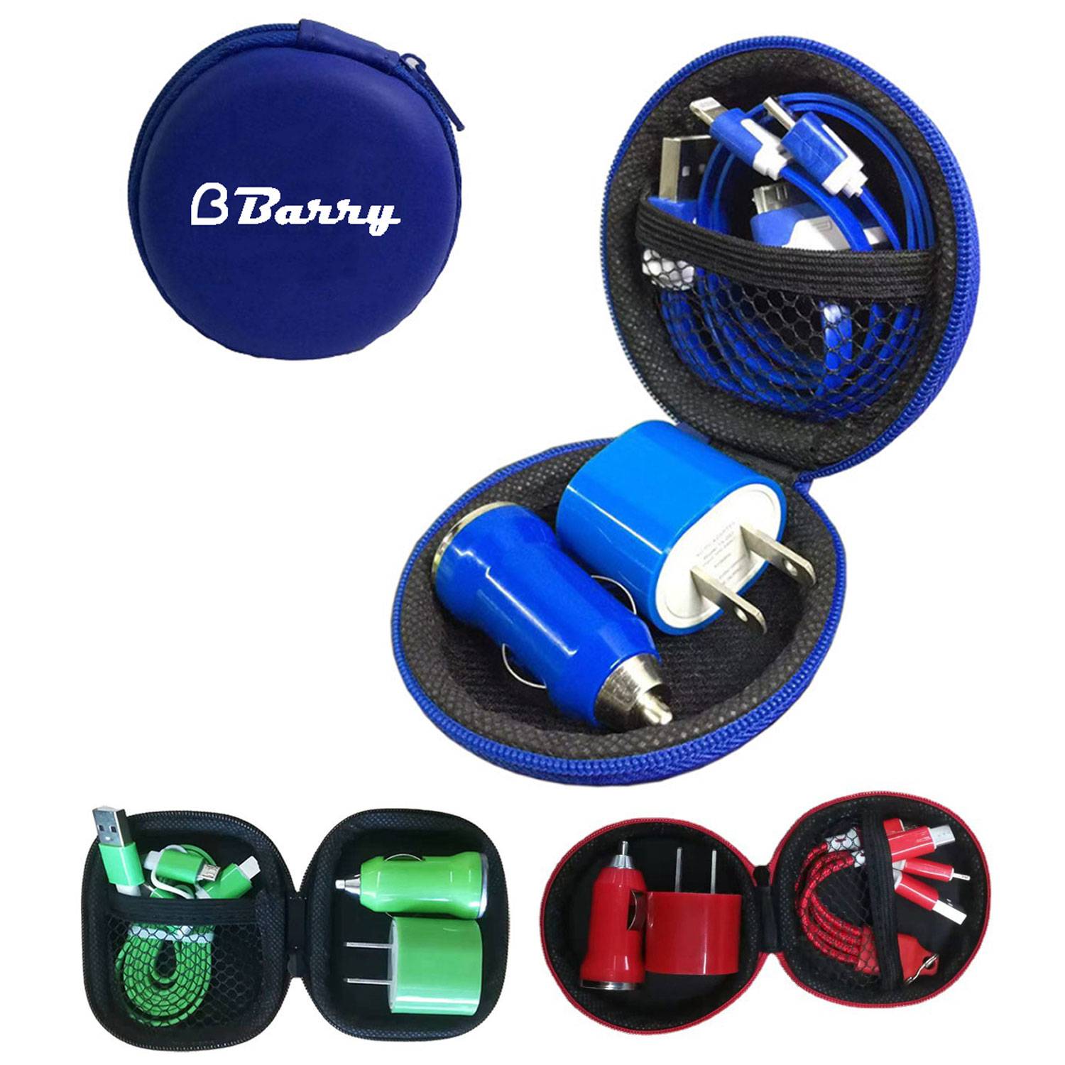 3-in-1 Travel Charger Kit with Wall Plug, Car Adapter&Cable