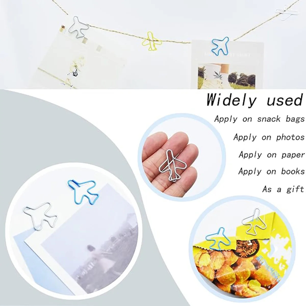 Cute Metal Airplane Bookmark Paperclips Office Accessories 2