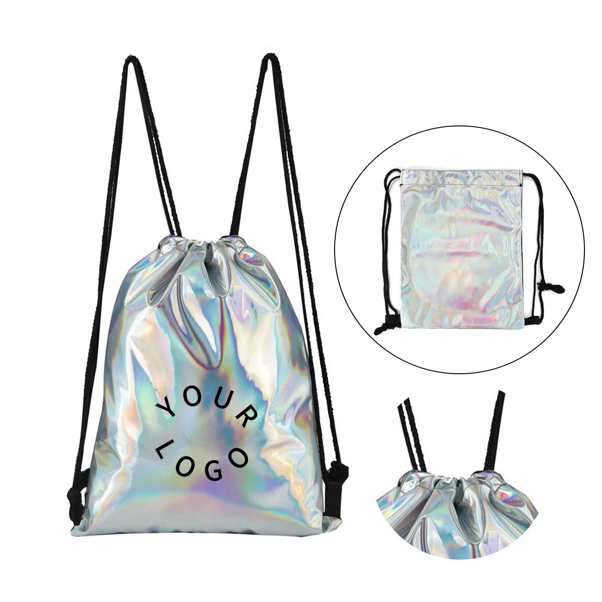 PU Drawstring Backpack with 17 Inch Spacious Storage 3