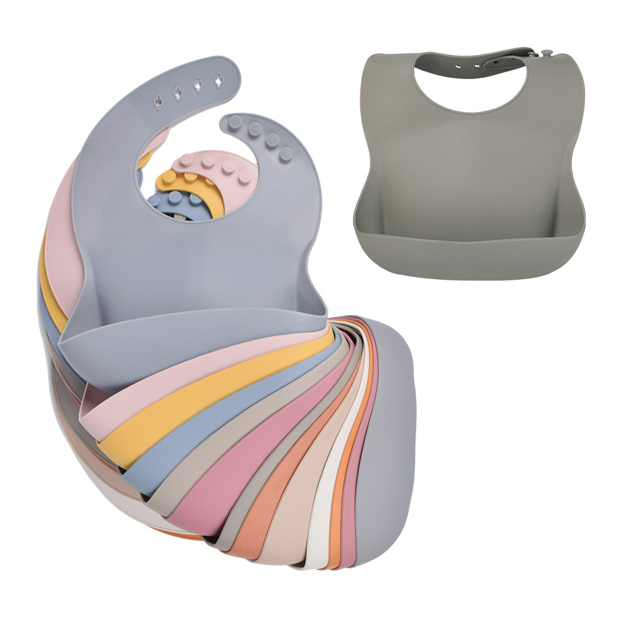 Waterproof Silicone Easily Wipes Clean Baby Bib Customize 1