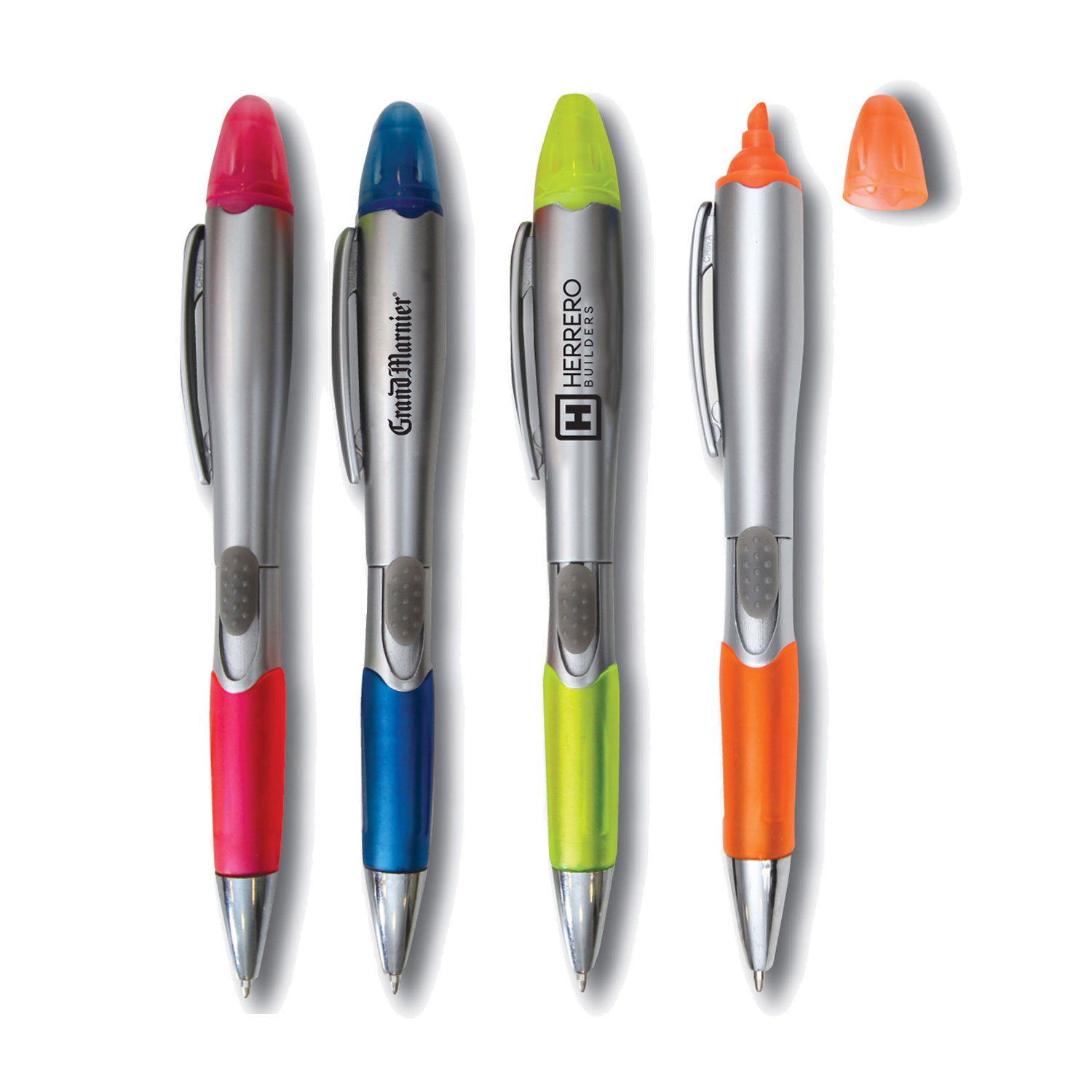 Pen & Highlighter Combo (Silver Barrel) 4