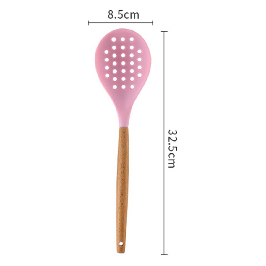 Silicone Cooking Or Serving Utensil With Wooden Handle 23