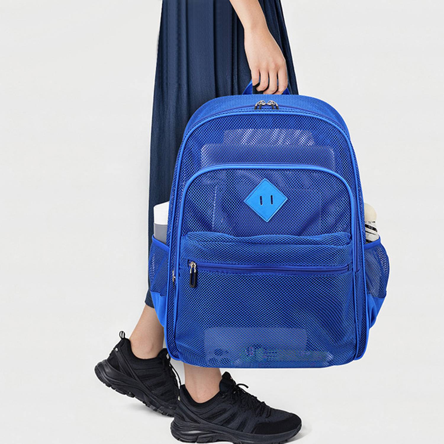 Large Capacity Unisex Polyester Mesh Backpack 8