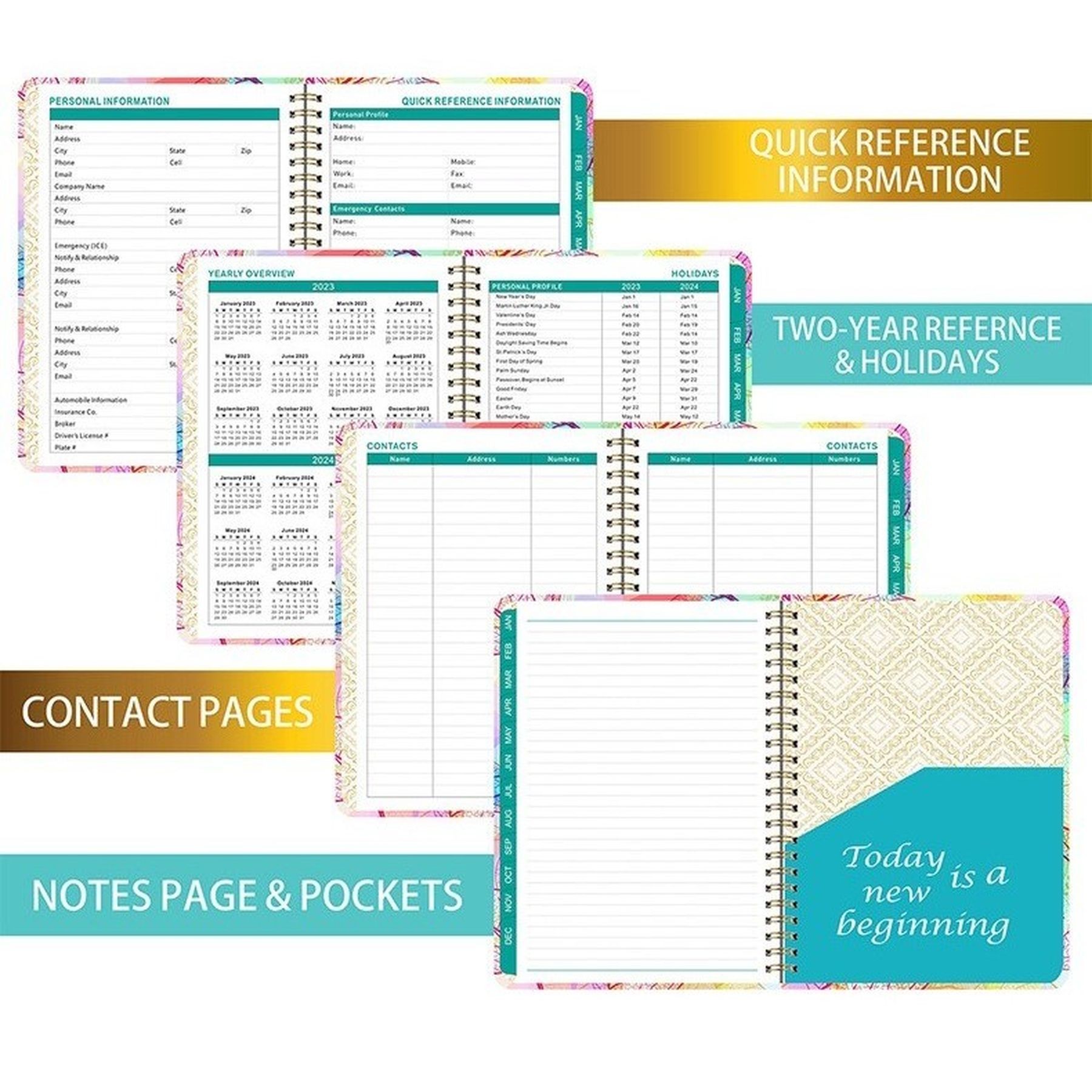 Twin-Wire Binding Weekly And Monthly Planner 11