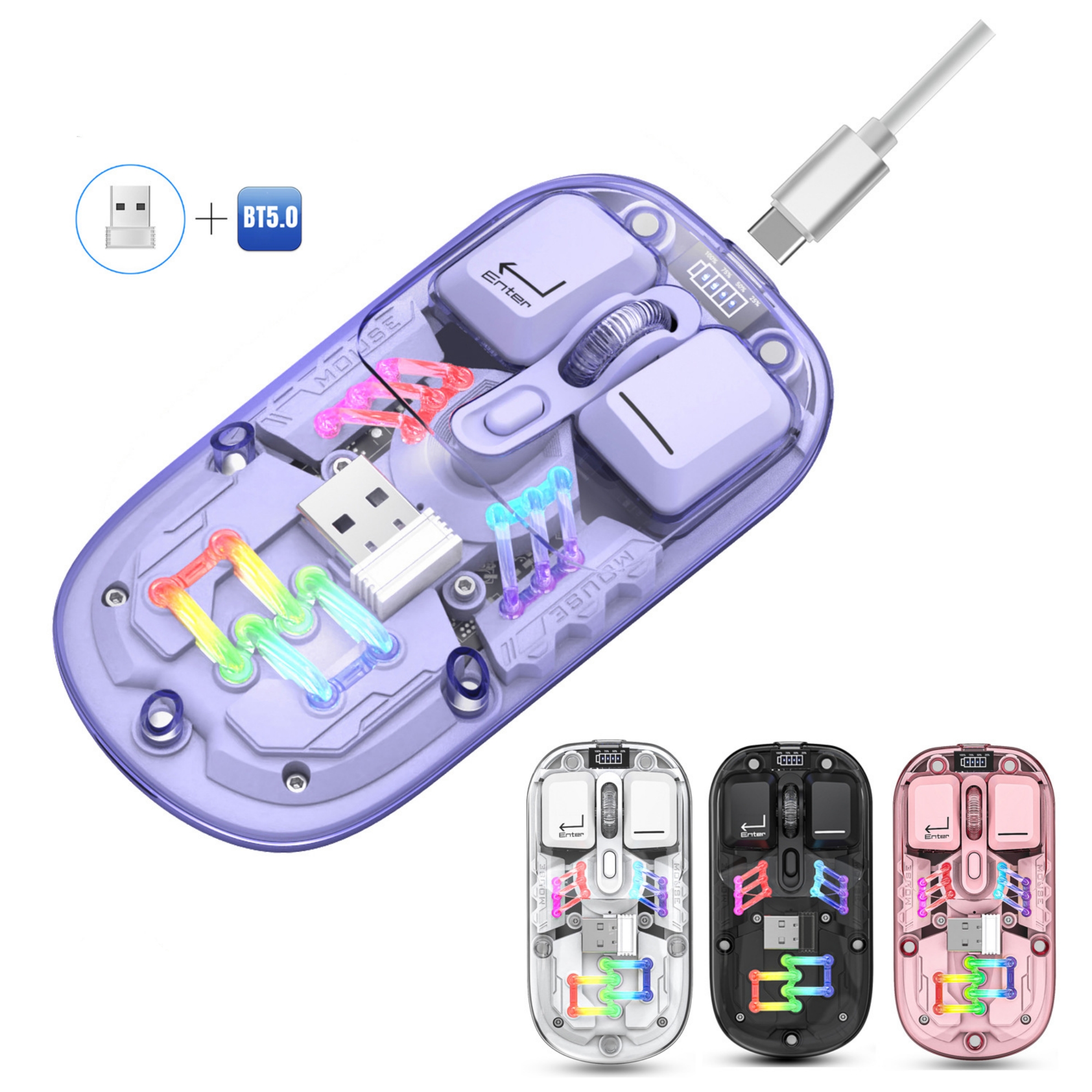 Transparent Dual-mode Wireless Mouse 7