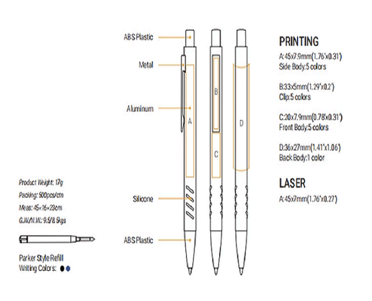 Slim Click Touch Screen Stylus Metal Ballpoint P 5