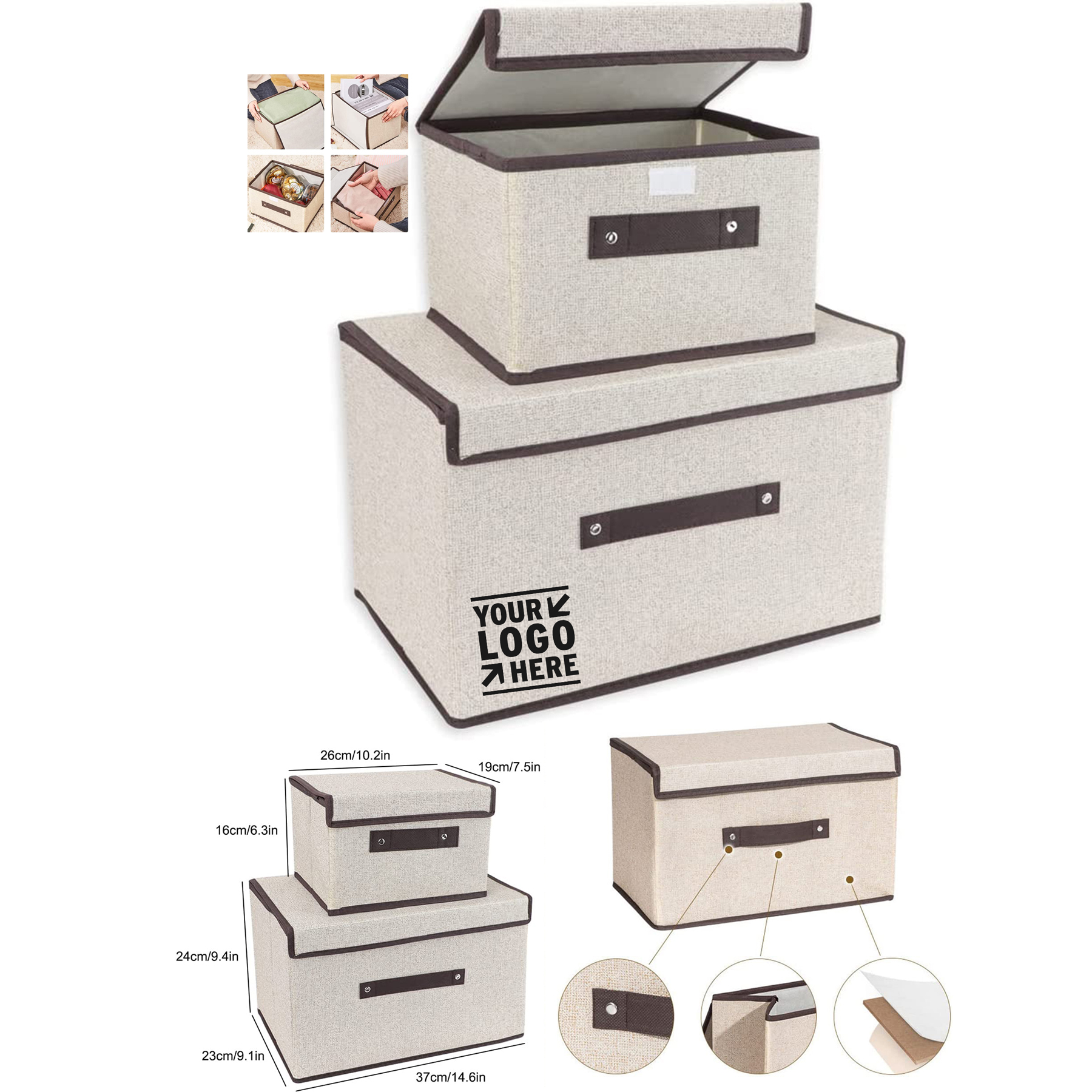 2 Pack Foldable Storage Boxes 