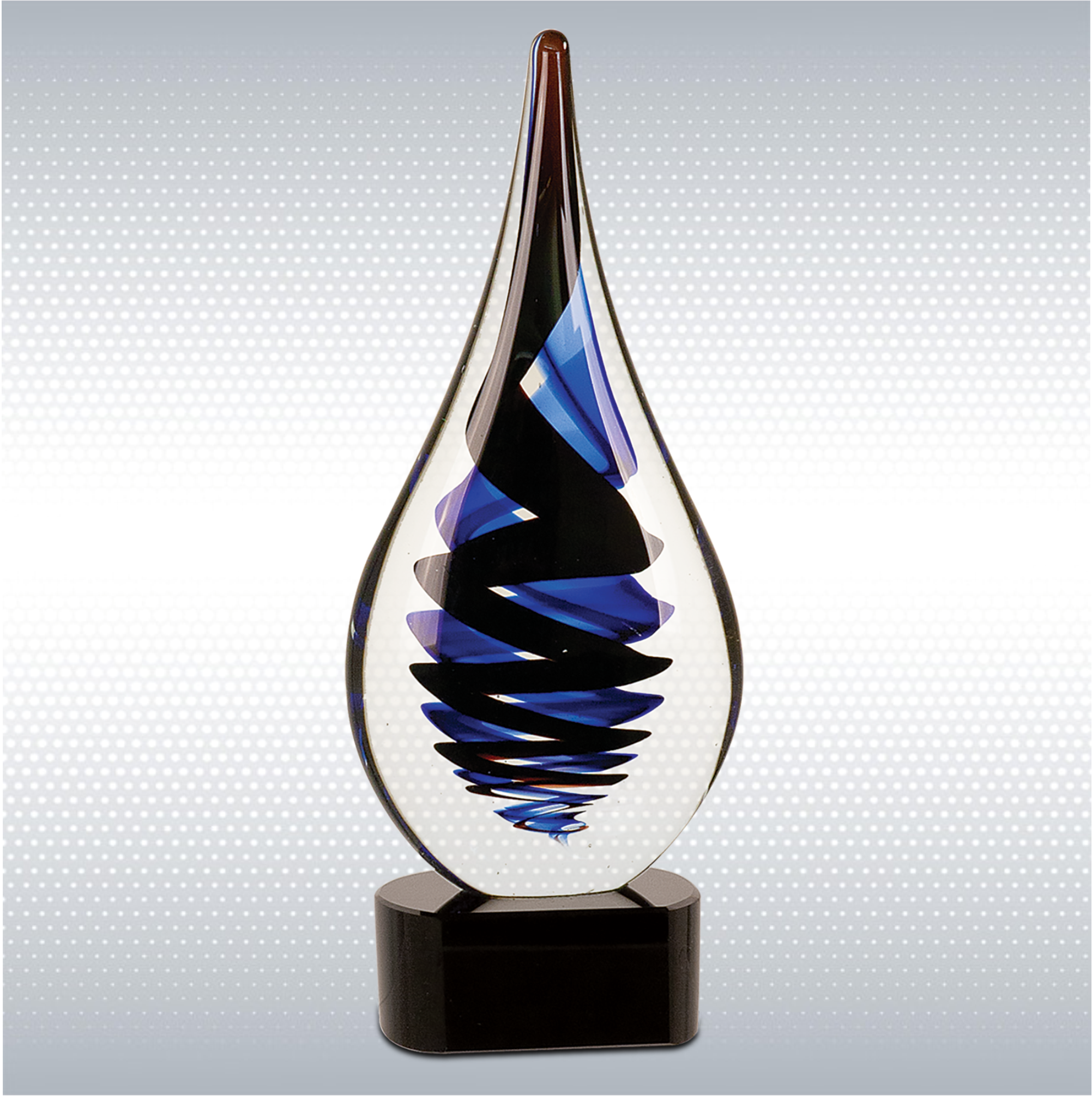 11 1/4" Black Twist Rain Drop Art Glass 4