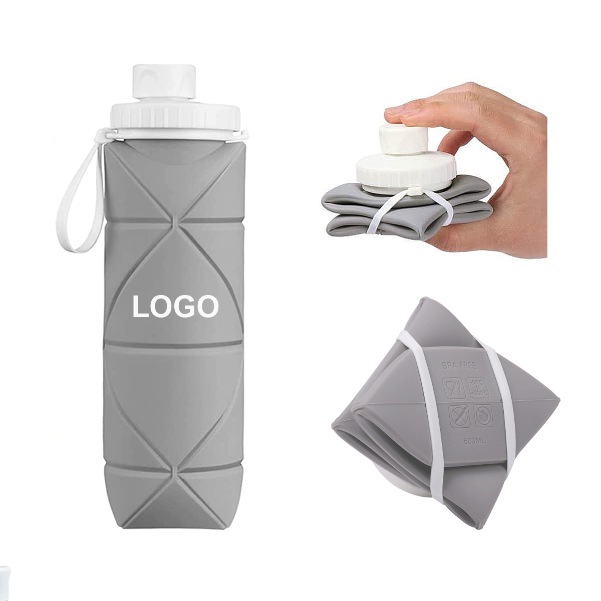 20oz Silicone Collapsible Water Bottle 2