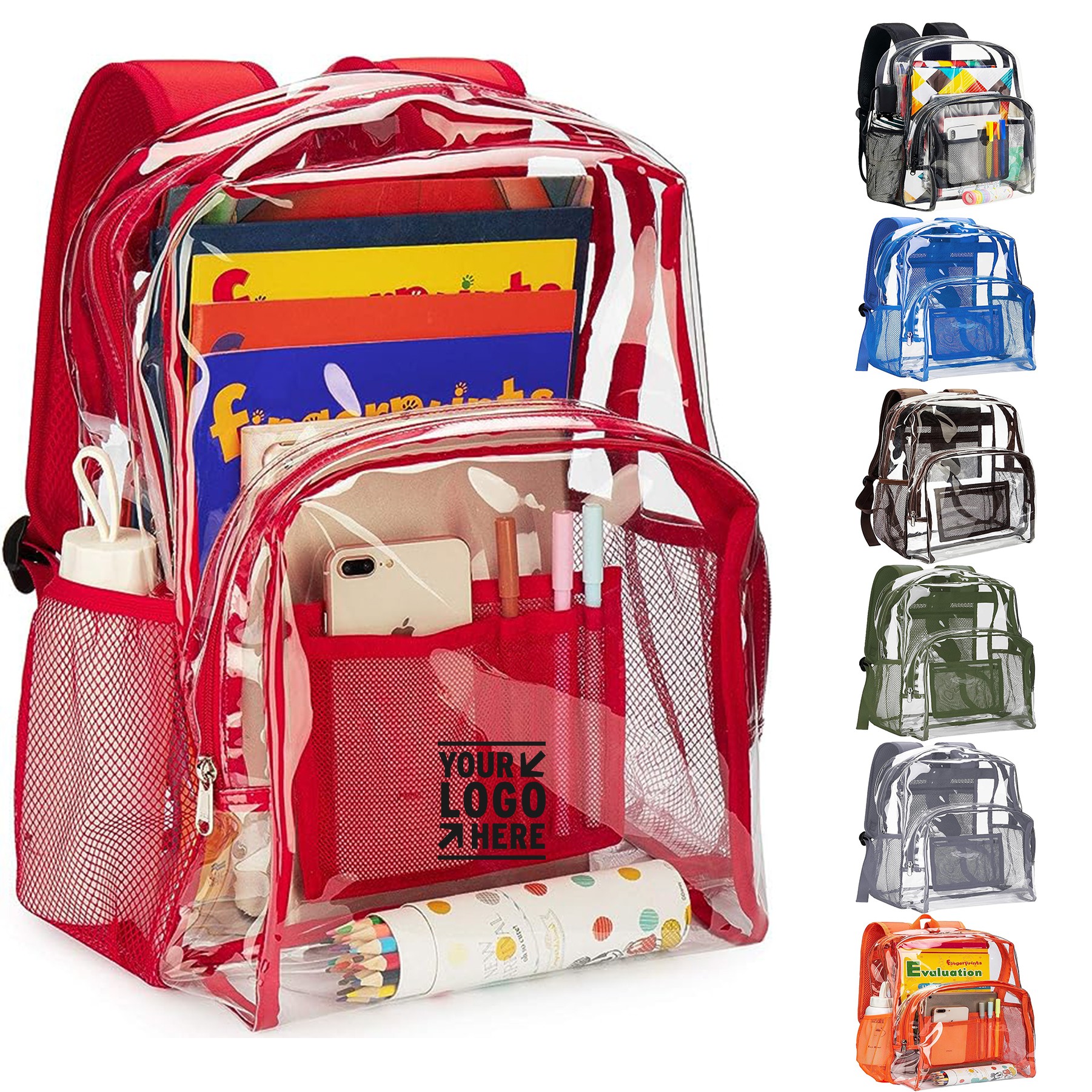 Reinforced Strap Heavy Duty PVC Transparent Backpack 3