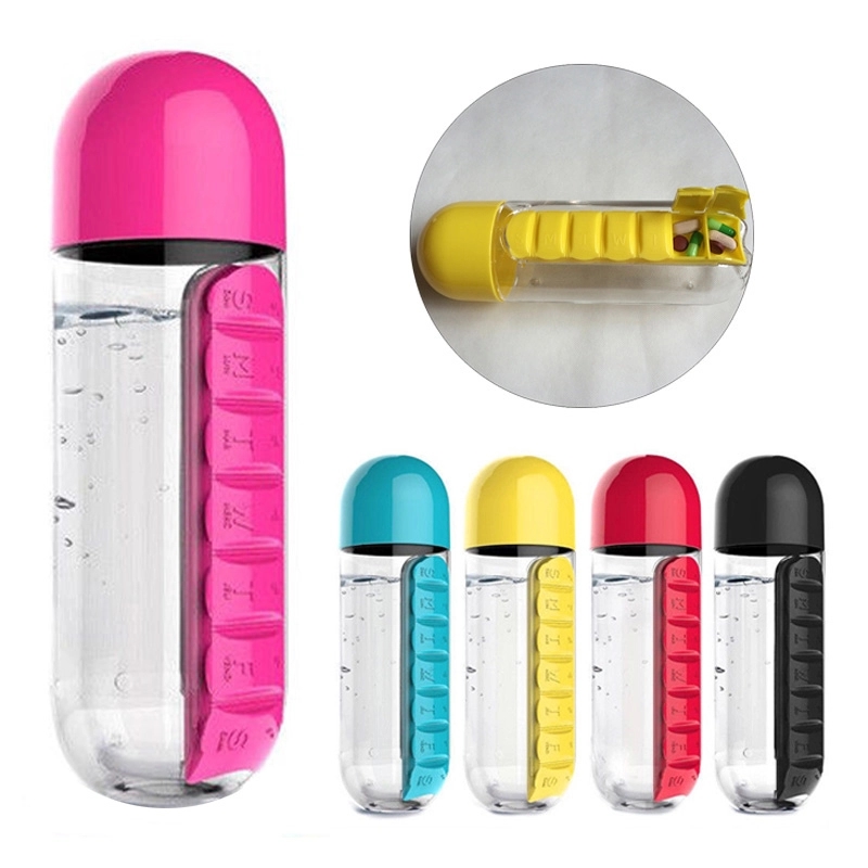 20 Oz Water Bottle W/ 7 Daily Pill Case 7