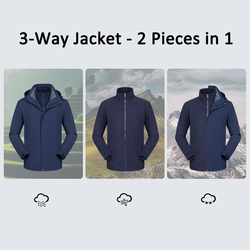 Waterproof Detachable 2-layer Hiking Jacket & Outdoor Coat 4