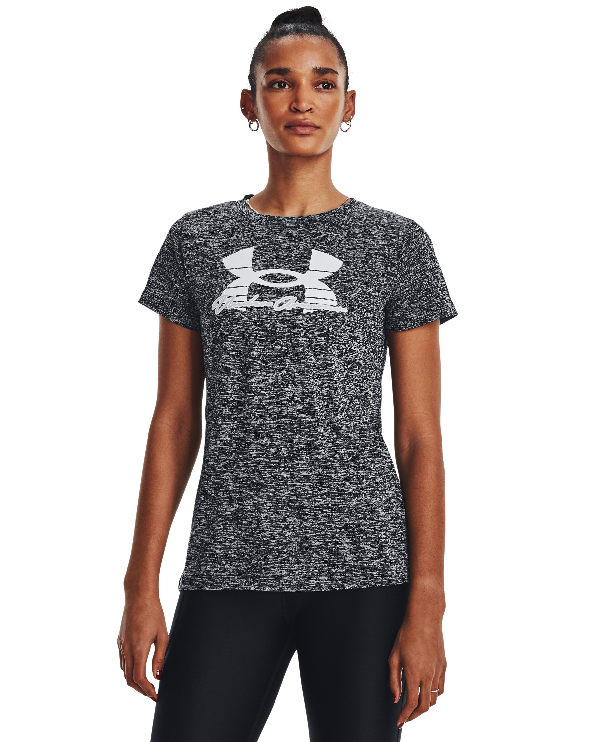 Women's UA Tech Twist Script Short Sleeve  2