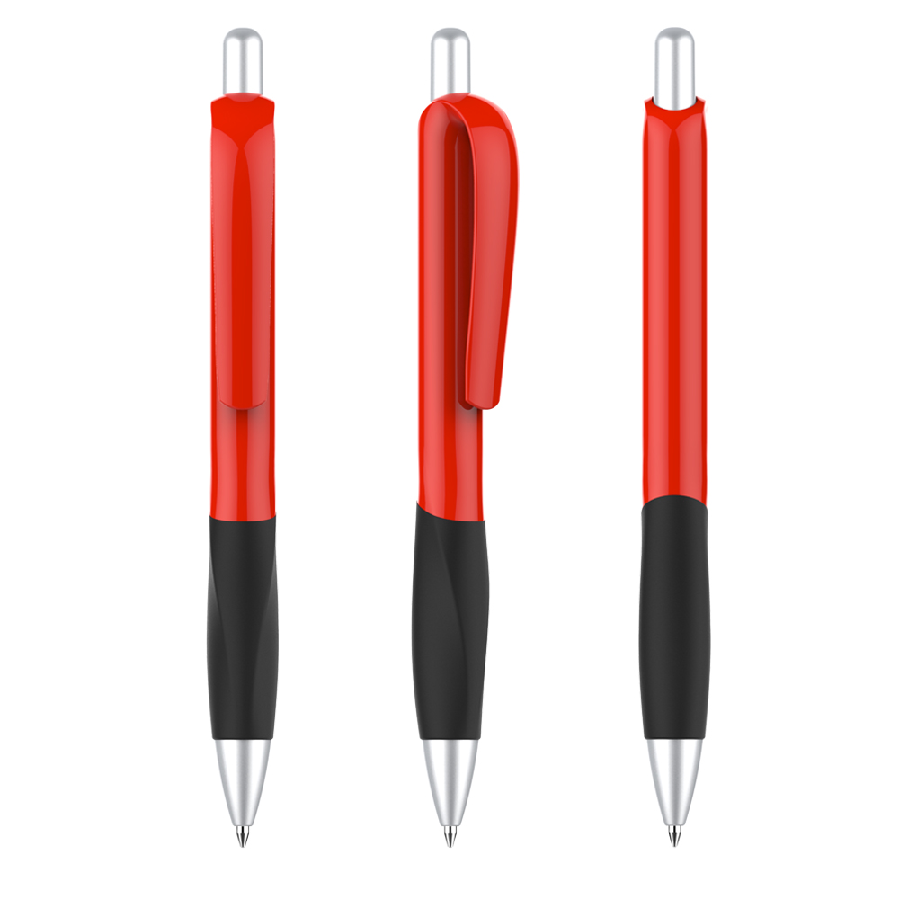 Colored Grip White Plastic Pen 5