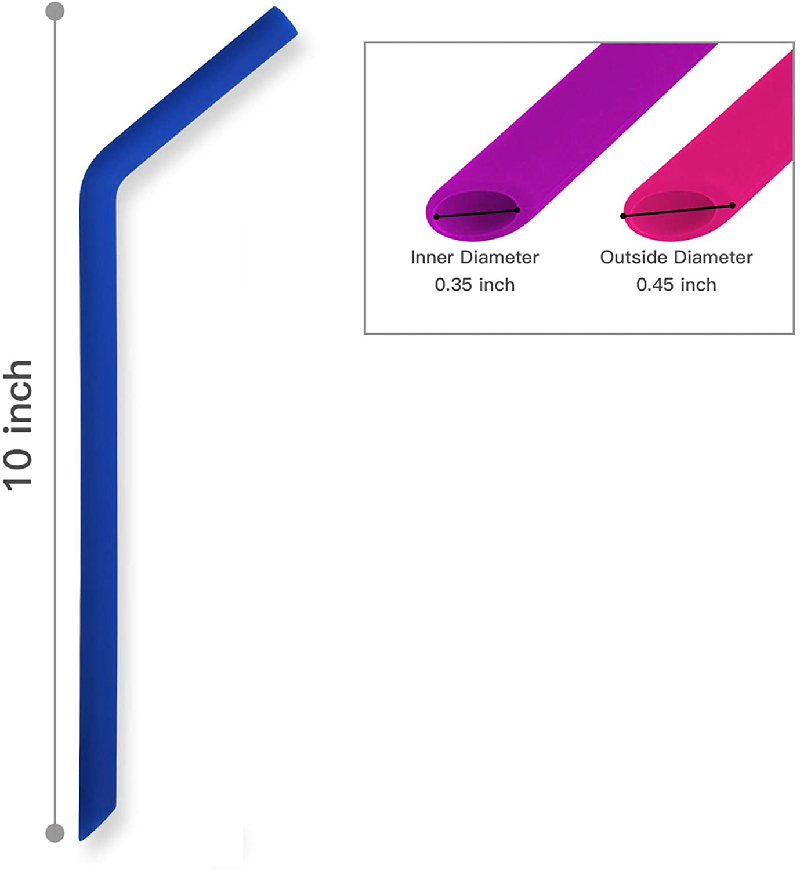 Reusable Long Flexible Bent Silicone Straw 4