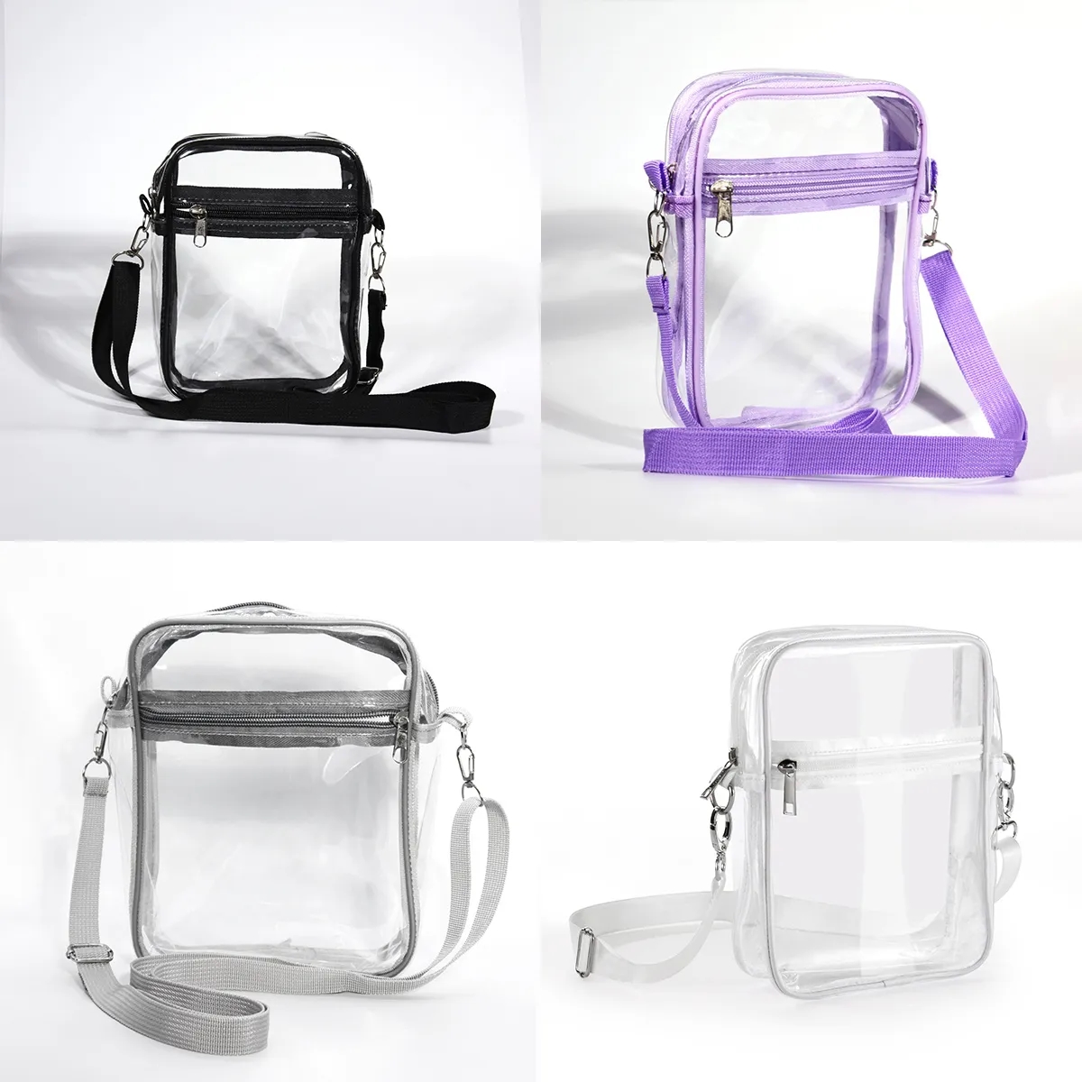 Clear PVC Crossbody Bag Stadium Approved Messenger Bag Purse 6