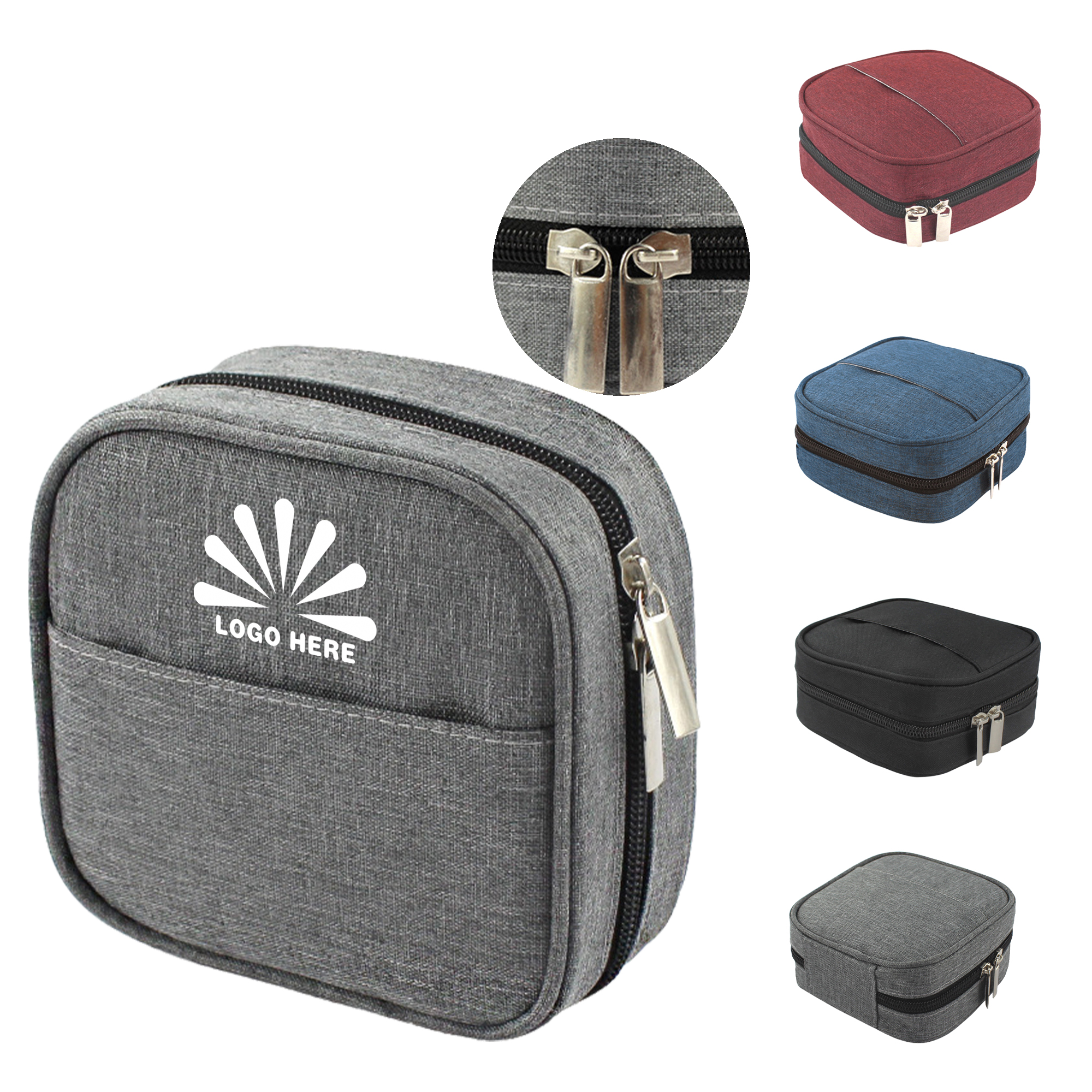 Compact Travel Tech Pouch With Custom Branding 2