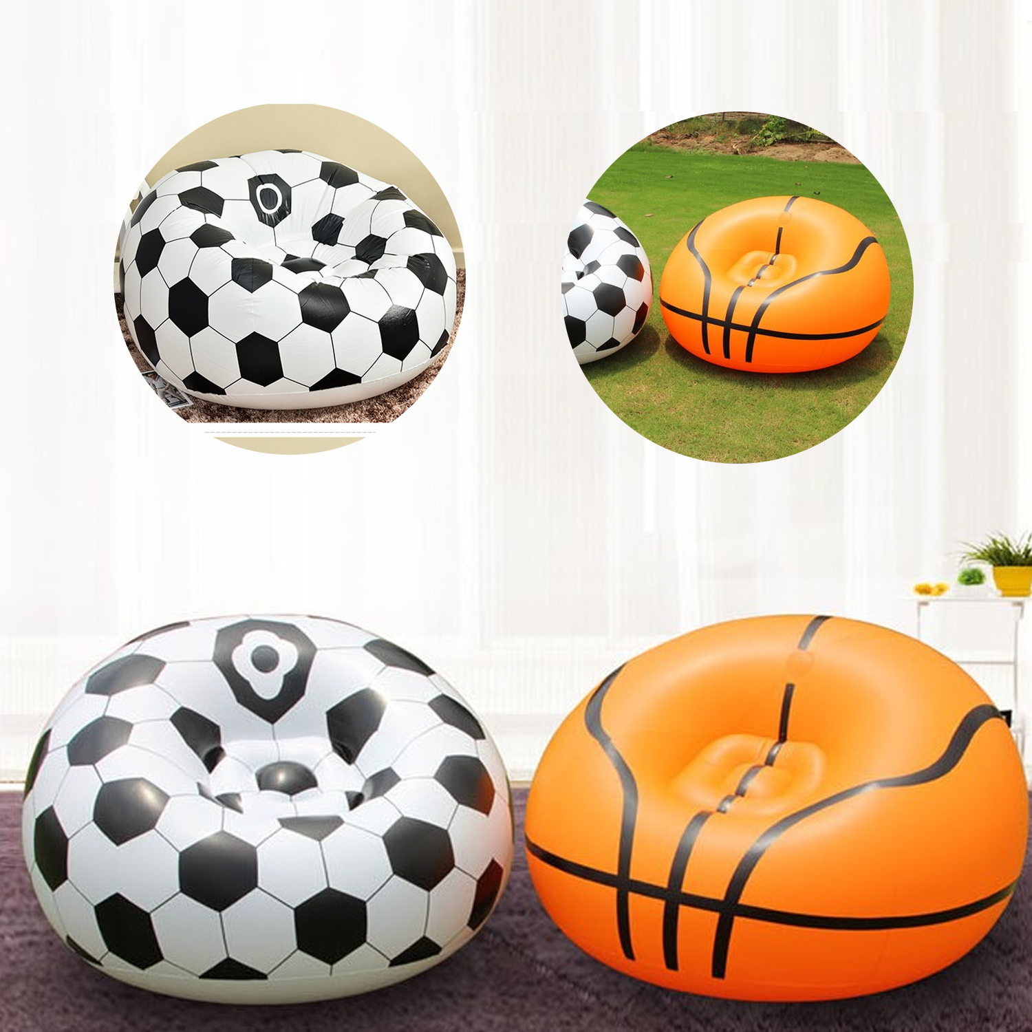 PVC inflatable lazy basketball sofa 3