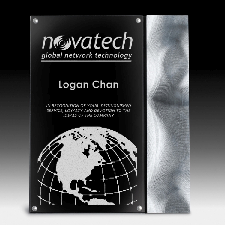 Striped Metal Plaque - Screen Print - (8" x 10" x 1/2") 4