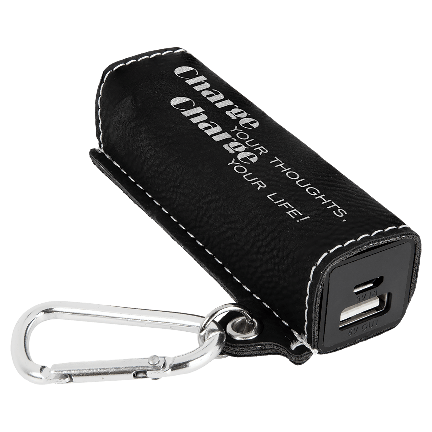 Laserable Leatherette 2200 Mah Power Bank With Usb Cord 10