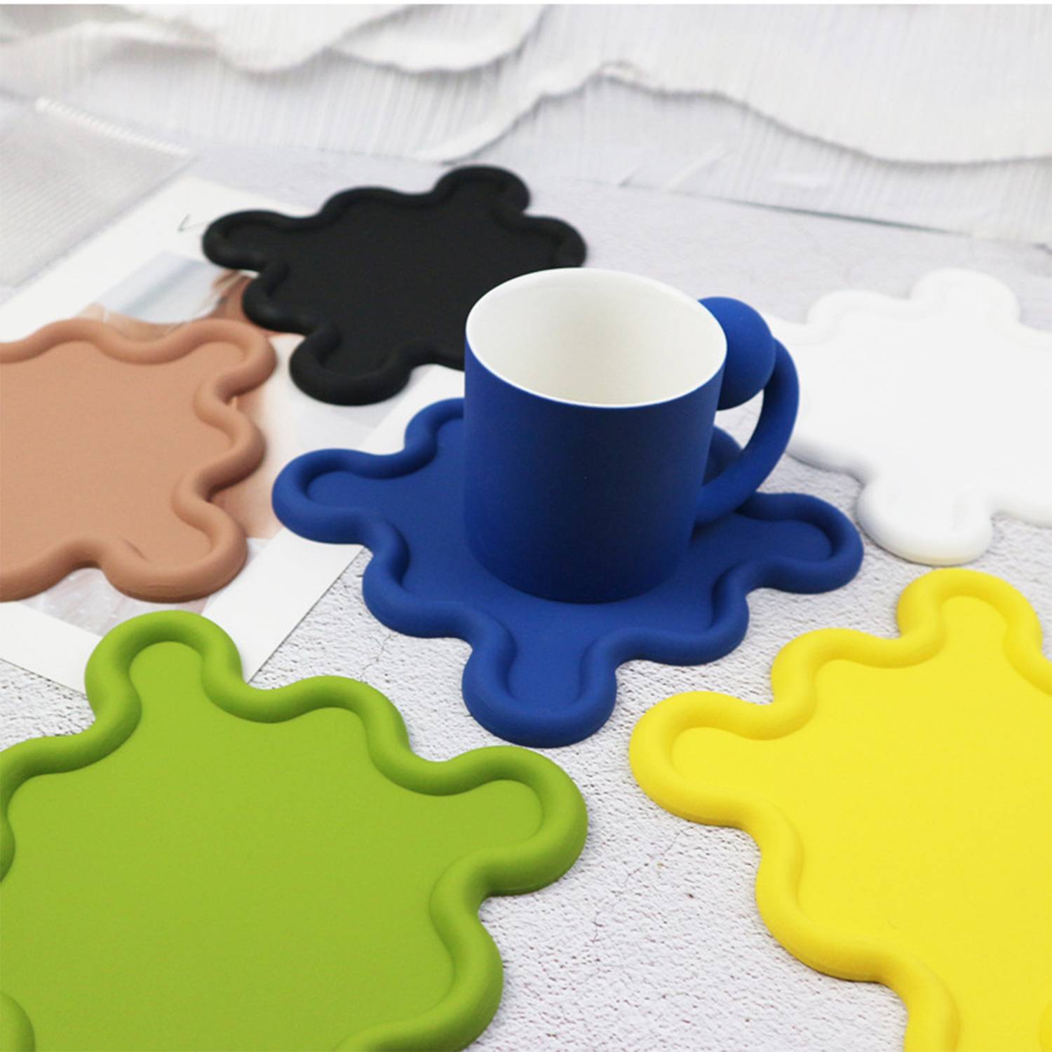 High temperature resistant thickened silicone coasters 5